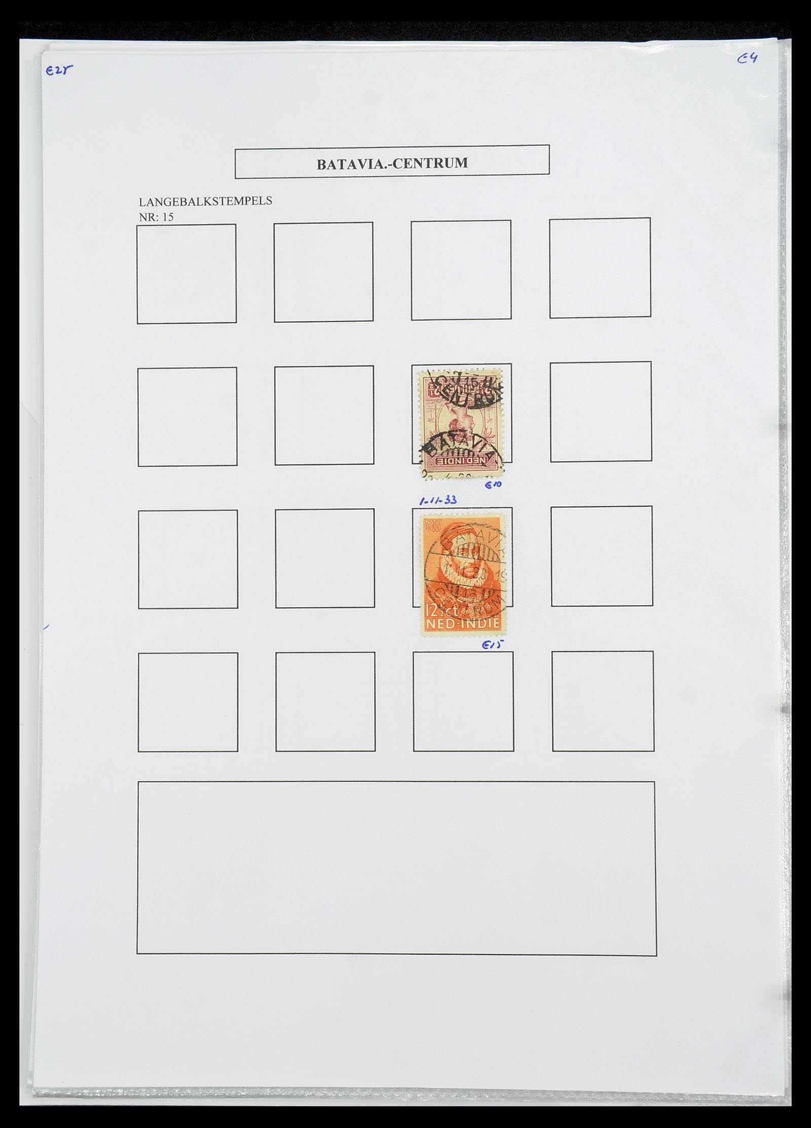 34693 079 - Postzegelverzameling 34693 Nederlands Indië stempels 1917-1948.