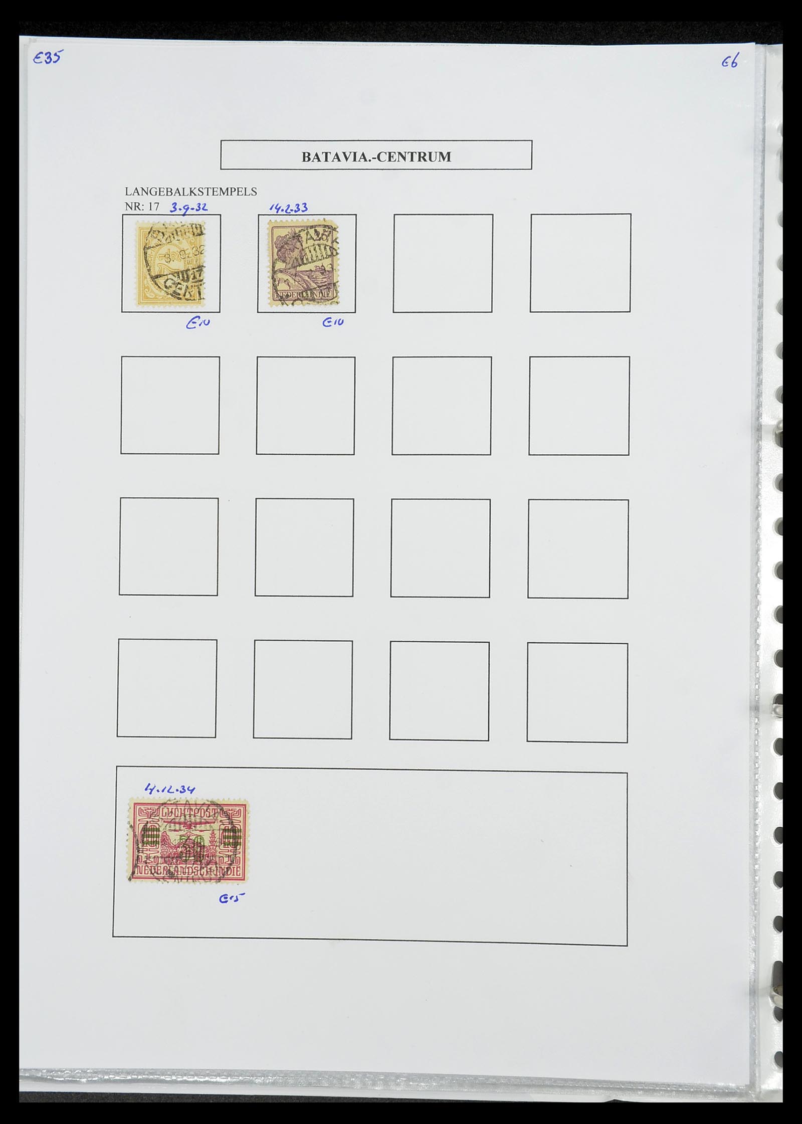 34693 081 - Postzegelverzameling 34693 Nederlands Indië stempels 1917-1948.
