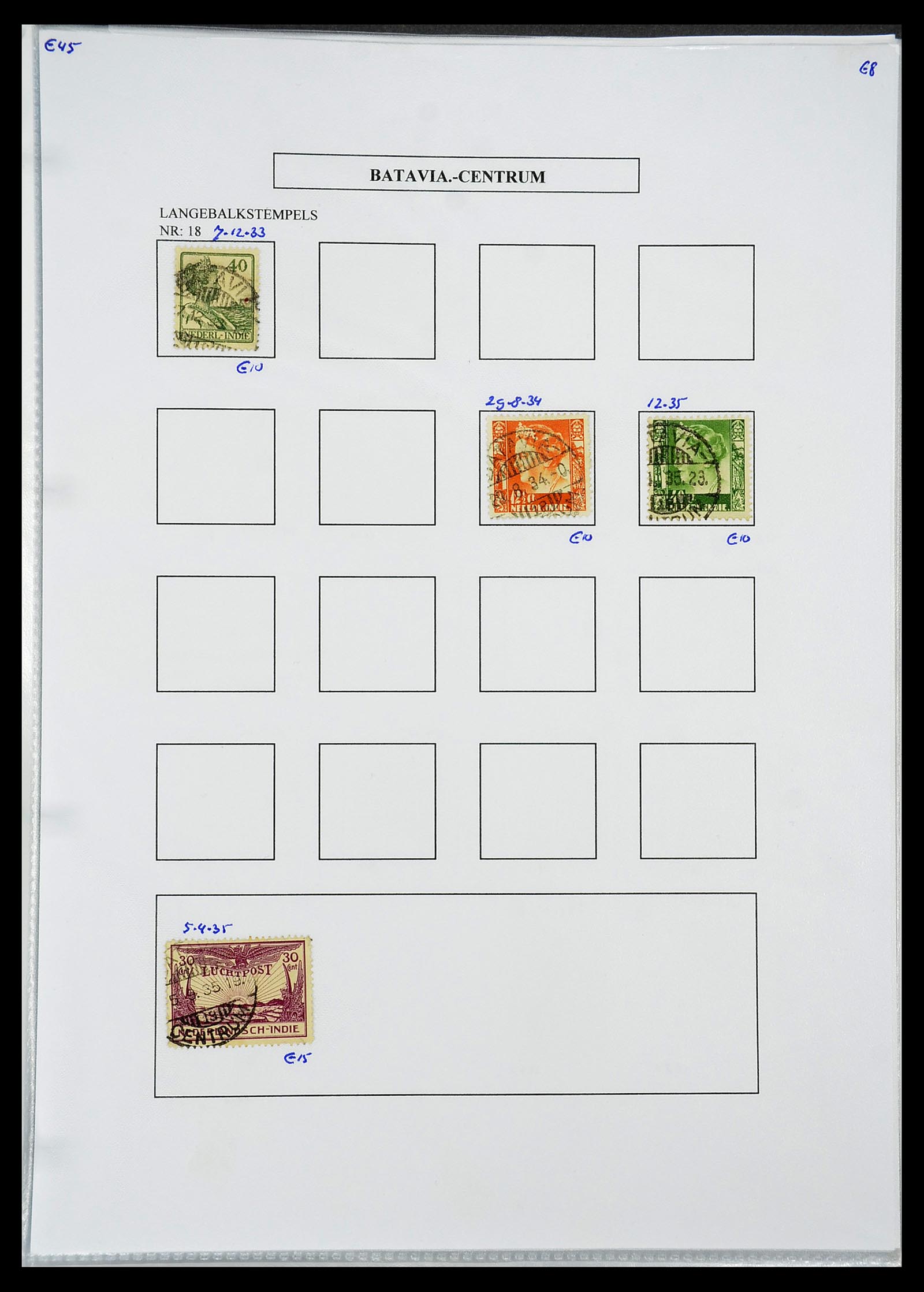 34693 082 - Postzegelverzameling 34693 Nederlands Indië stempels 1917-1948.