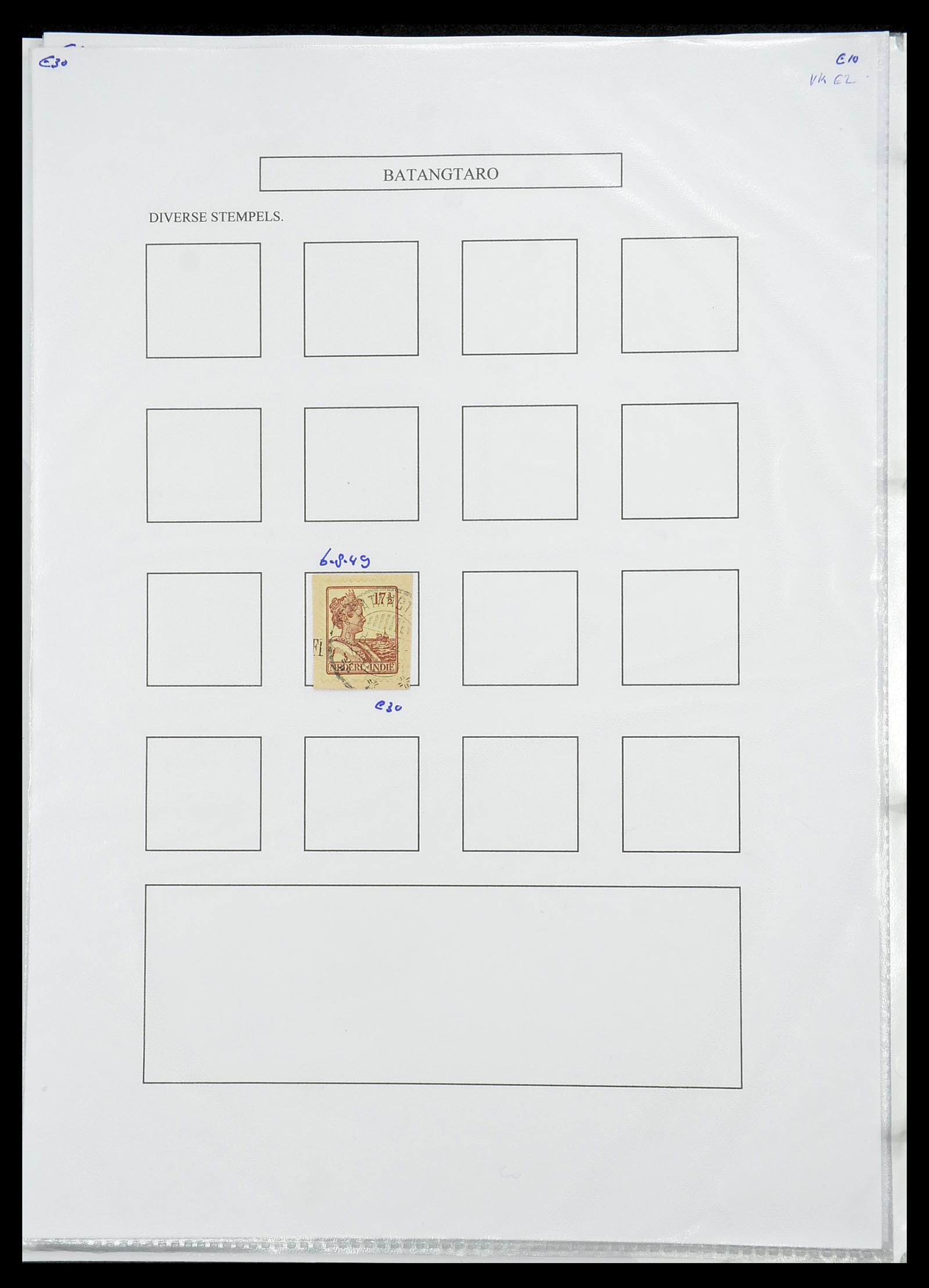 34693 085 - Postzegelverzameling 34693 Nederlands Indië stempels 1917-1948.