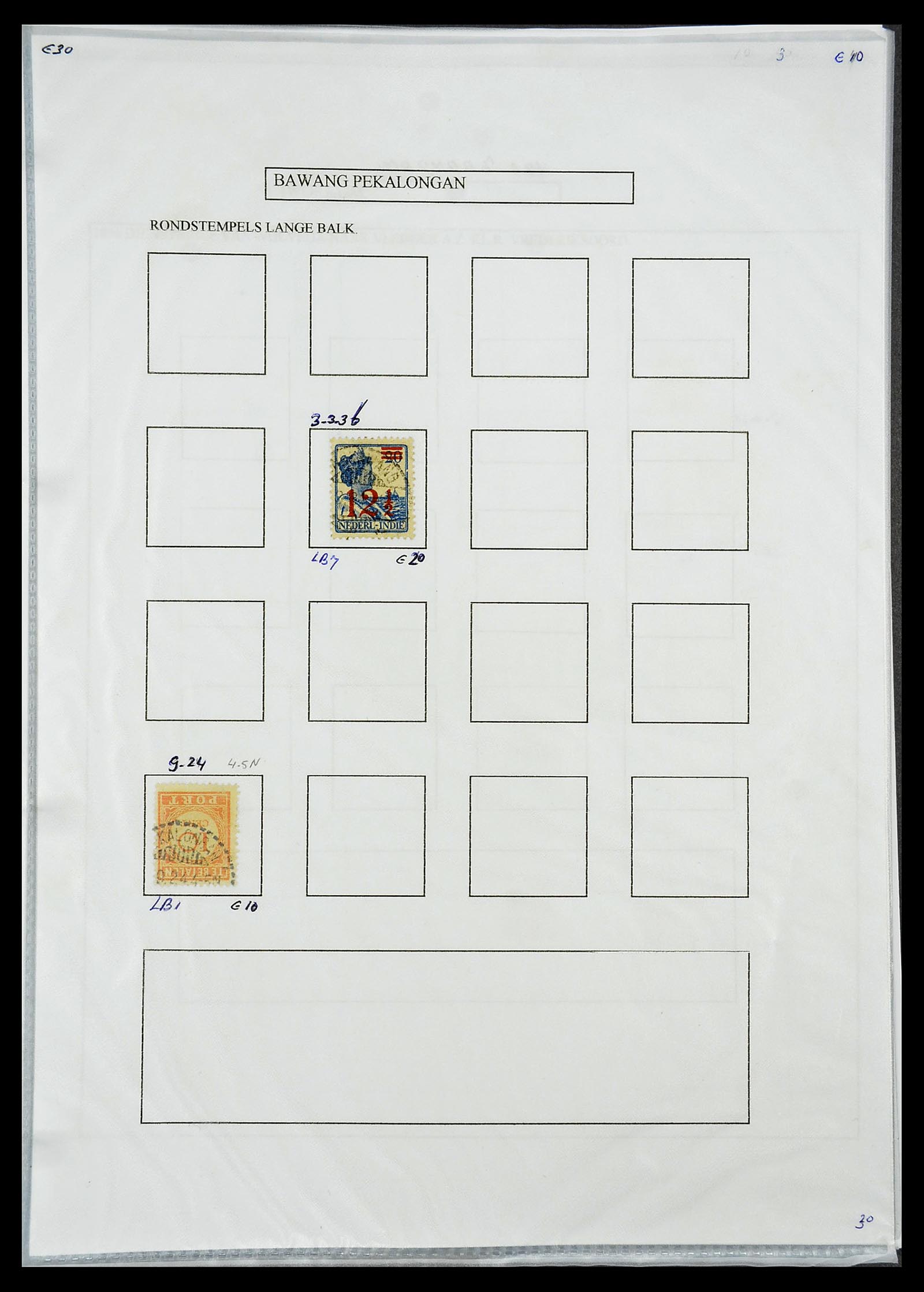 34693 086 - Postzegelverzameling 34693 Nederlands Indië stempels 1917-1948.