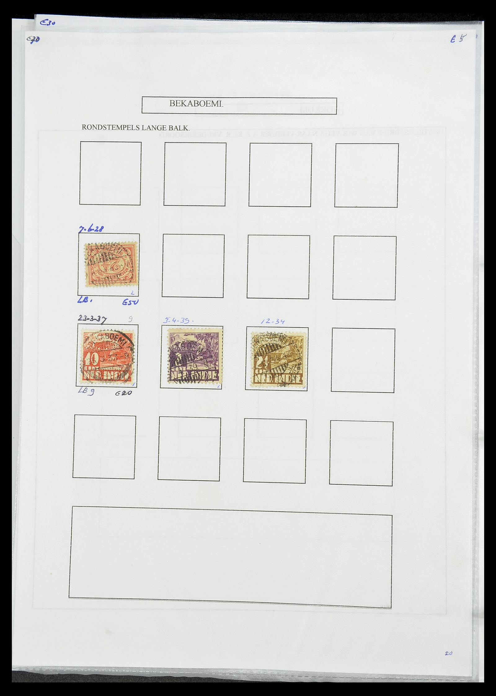 34693 087 - Stamp Collection 34693 Dutch east Indies cancels 1917-1948.