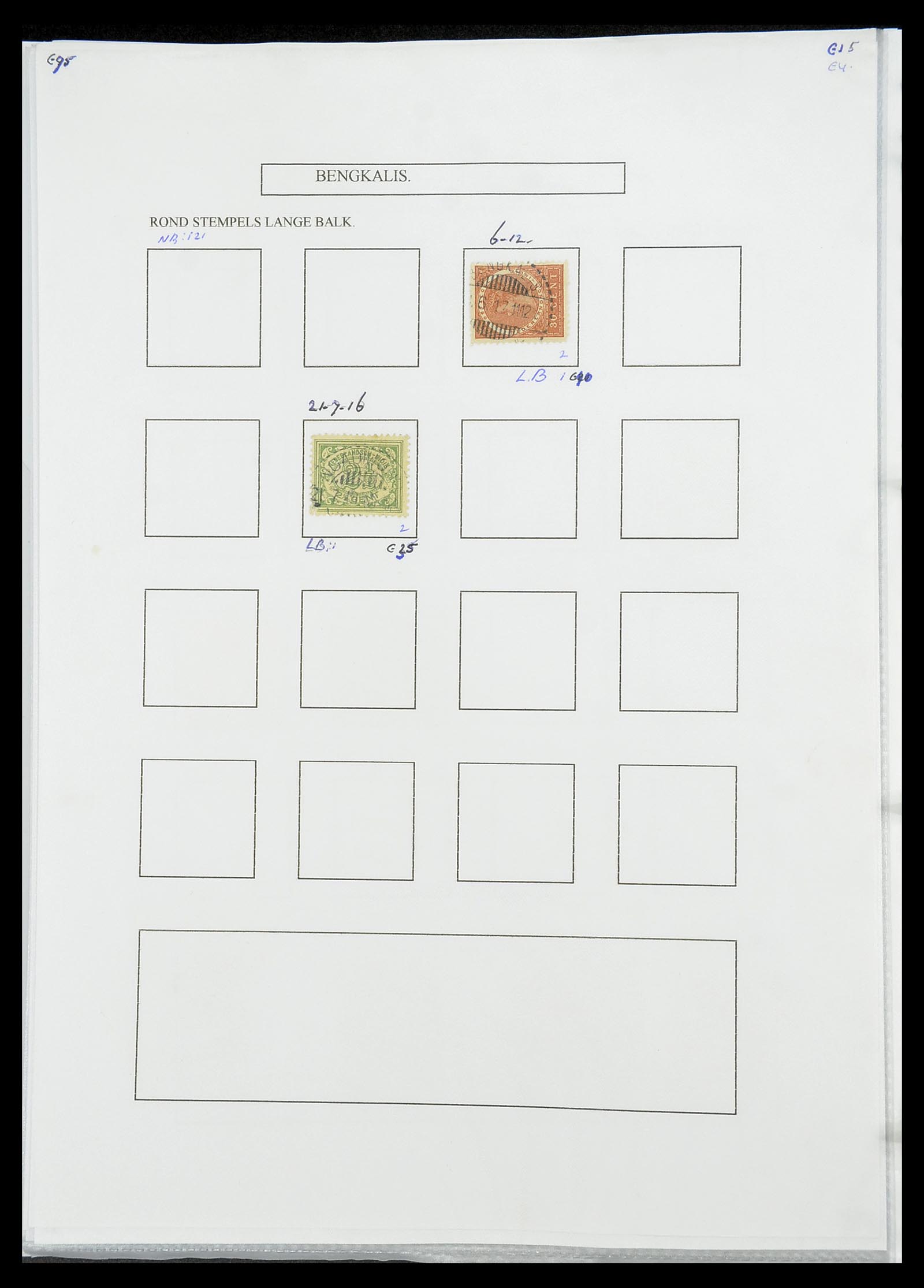 34693 091 - Postzegelverzameling 34693 Nederlands Indië stempels 1917-1948.