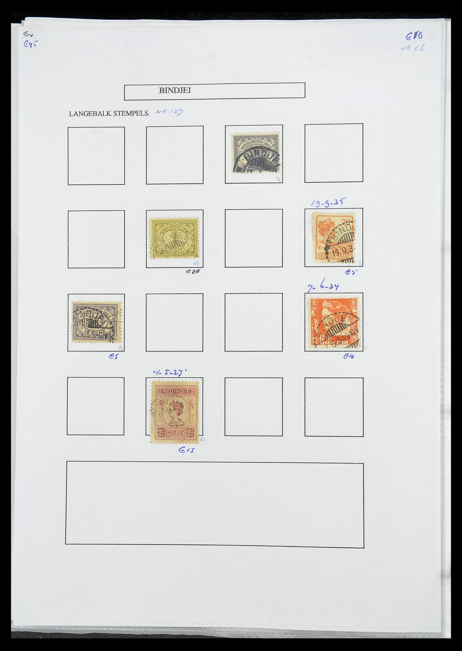 34693 095 - Postzegelverzameling 34693 Nederlands Indië stempels 1917-1948.