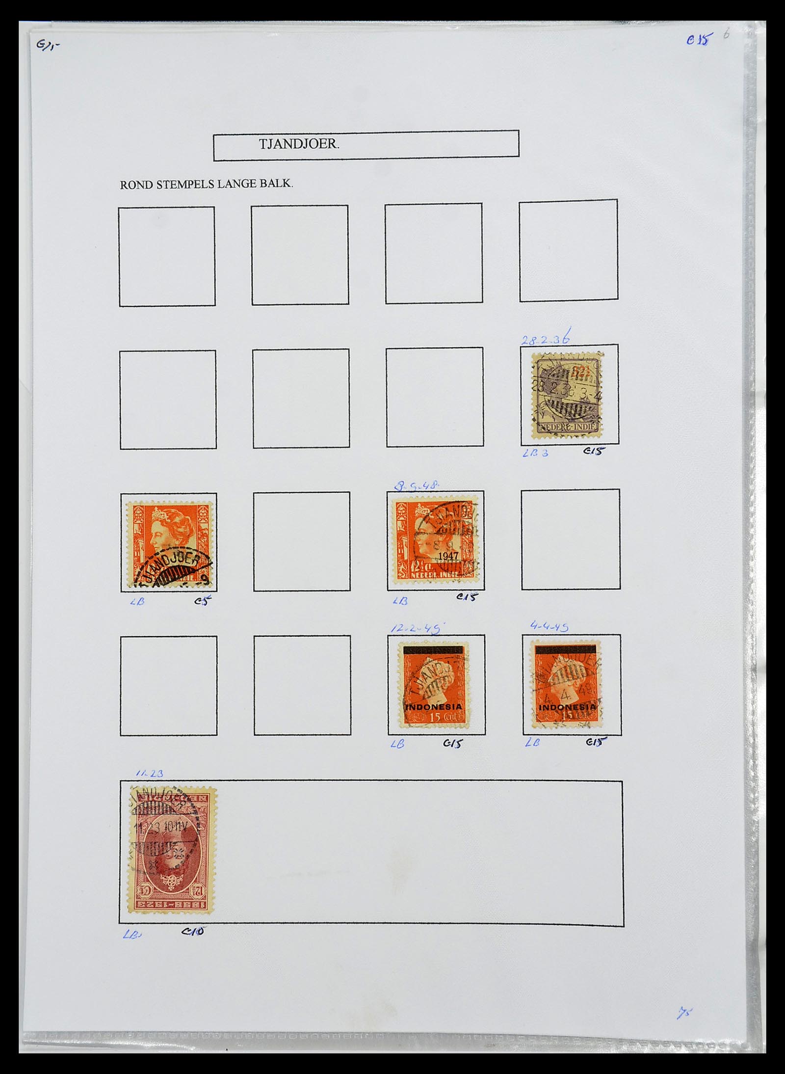 34693 427 - Stamp Collection 34693 Dutch east Indies cancels 1917-1948.