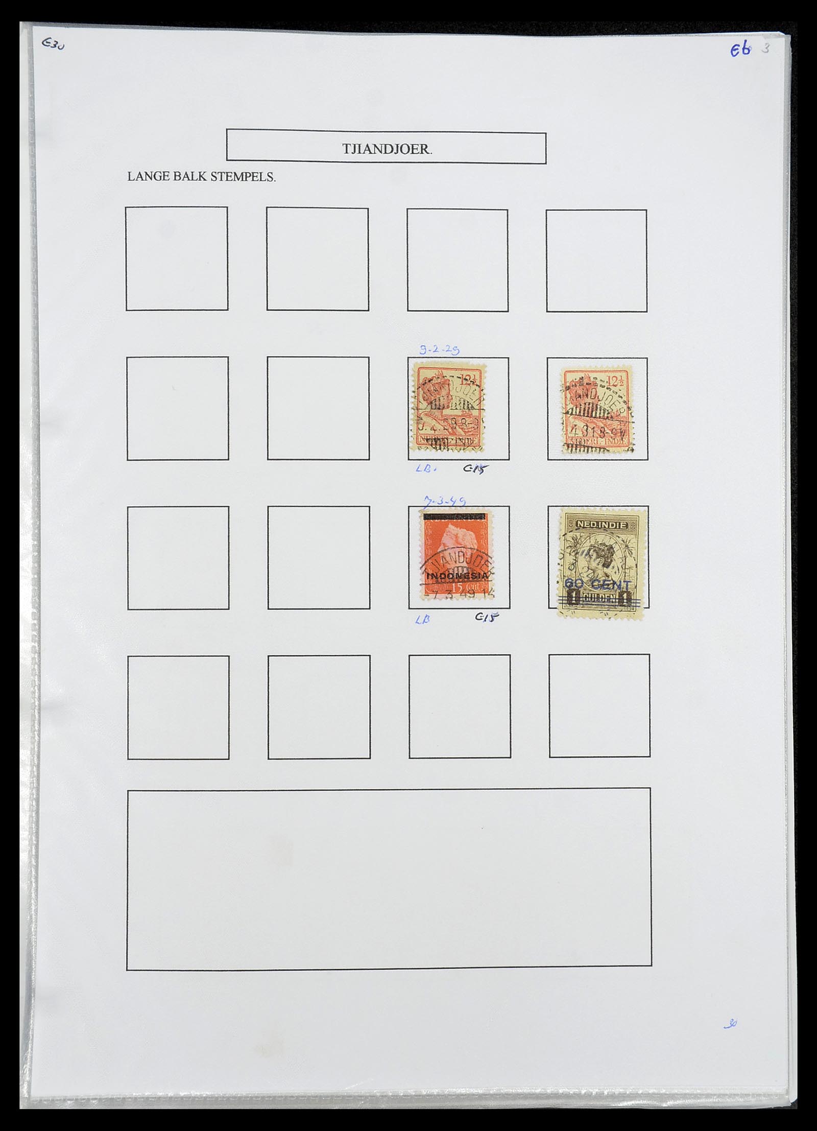 34693 428 - Postzegelverzameling 34693 Nederlands Indië stempels 1917-1948.