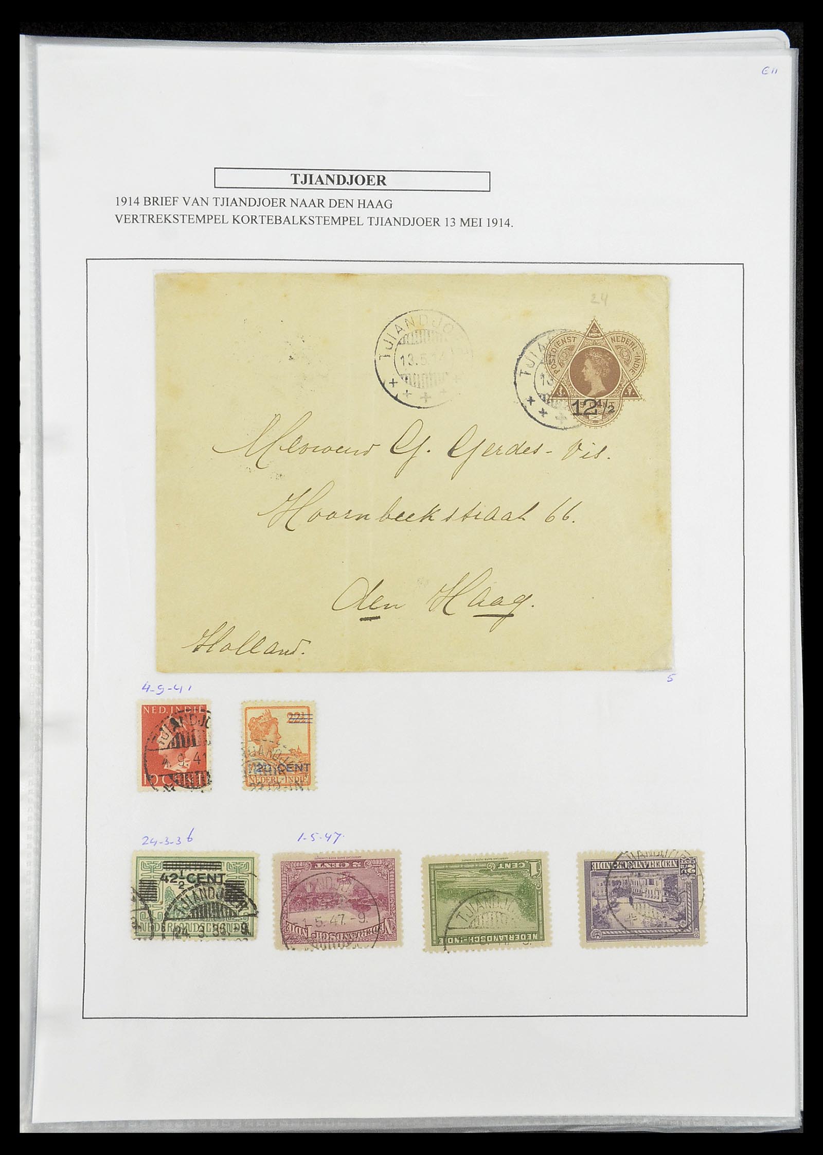34693 430 - Stamp Collection 34693 Dutch east Indies cancels 1917-1948.