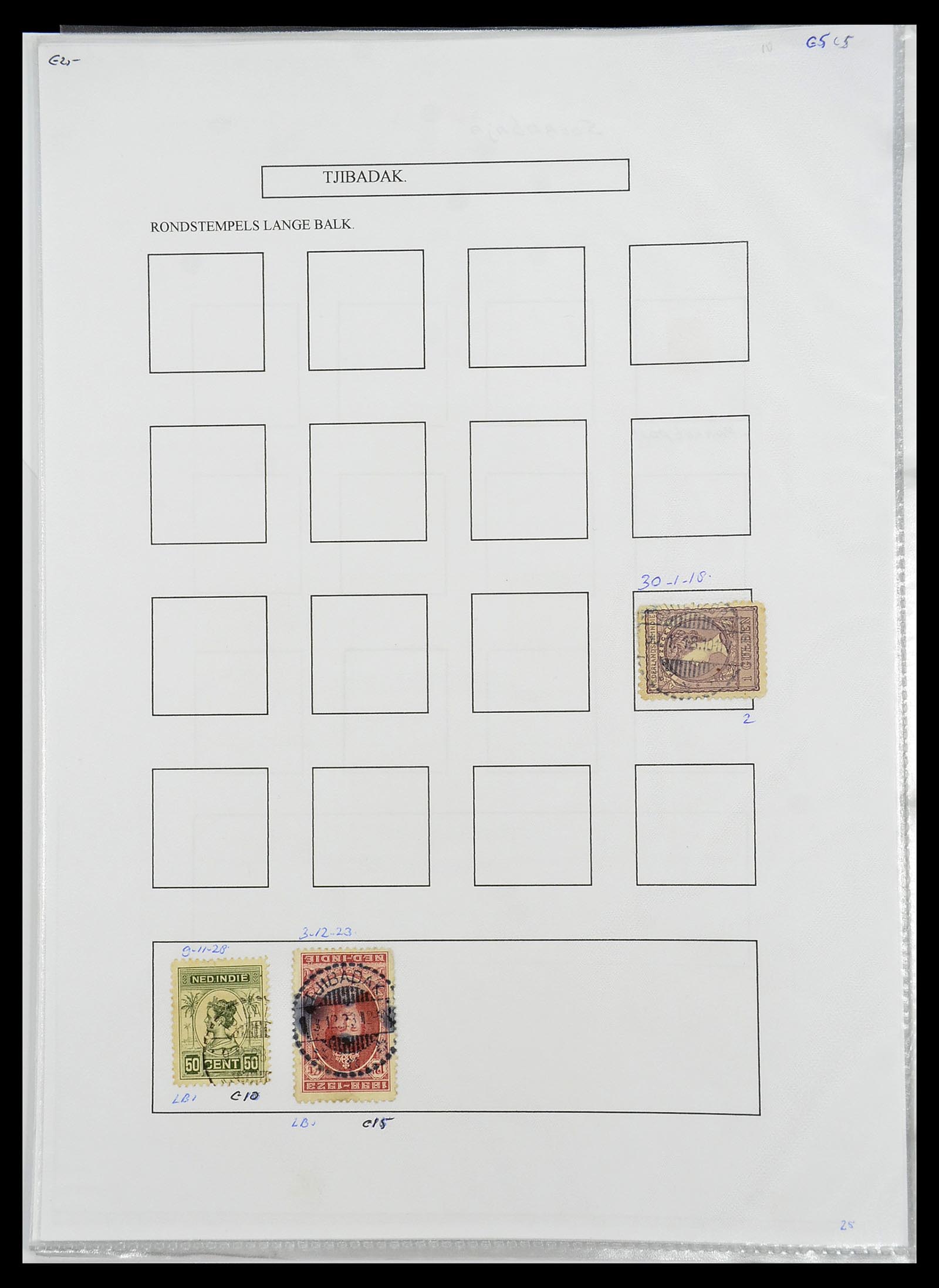 34693 433 - Postzegelverzameling 34693 Nederlands Indië stempels 1917-1948.