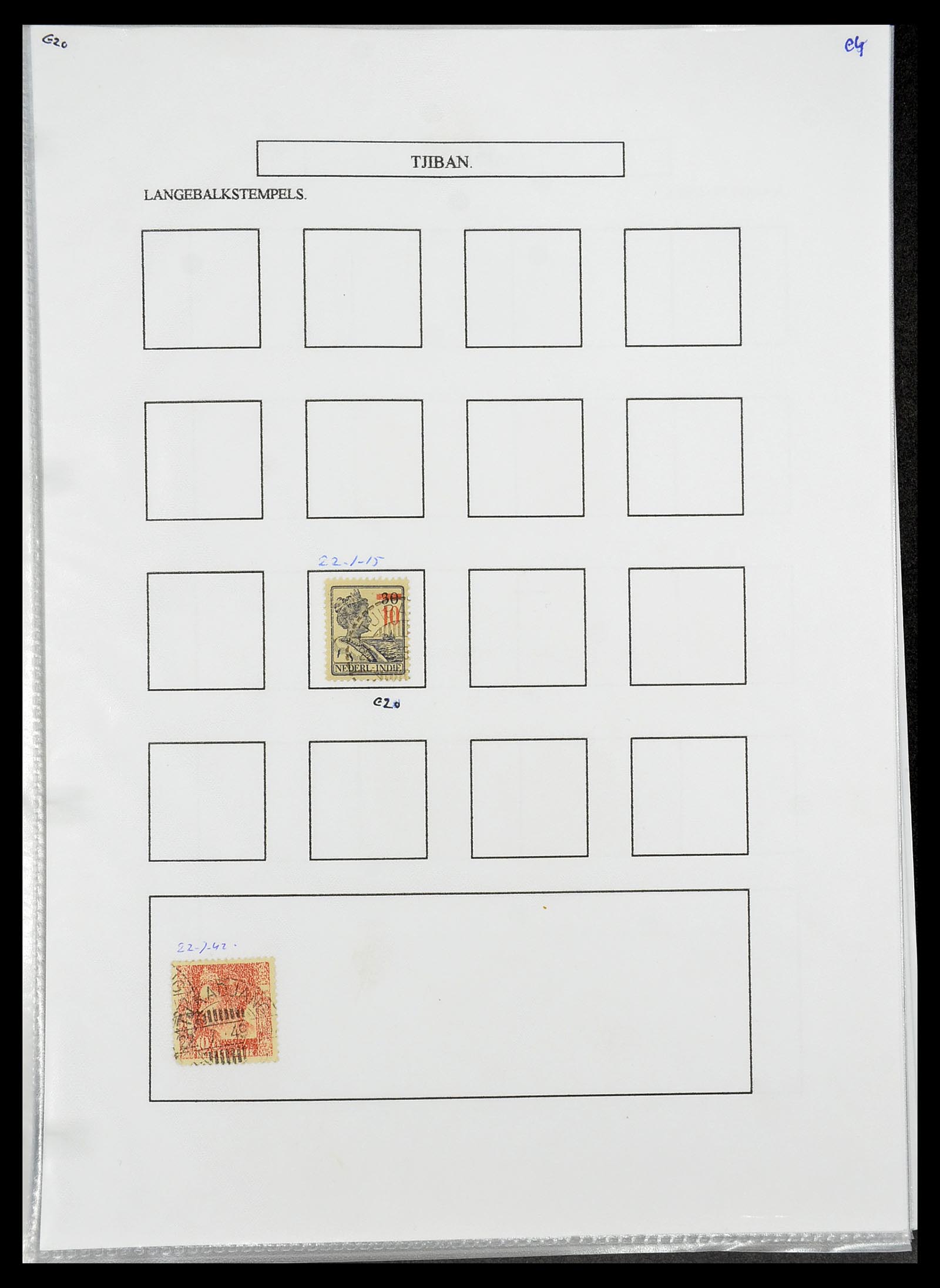 34693 434 - Postzegelverzameling 34693 Nederlands Indië stempels 1917-1948.
