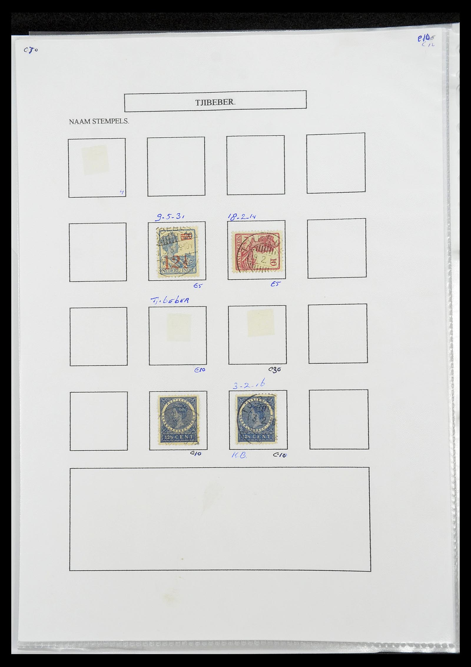 34693 435 - Postzegelverzameling 34693 Nederlands Indië stempels 1917-1948.