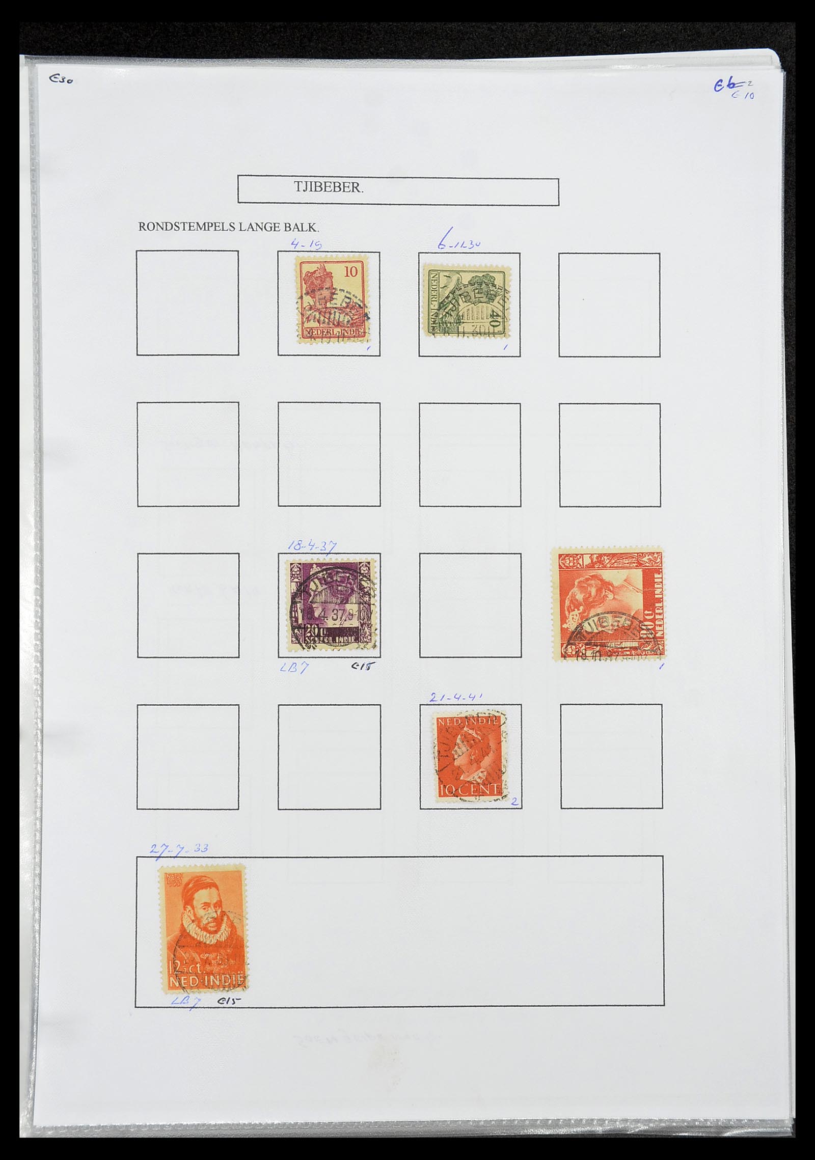 34693 436 - Postzegelverzameling 34693 Nederlands Indië stempels 1917-1948.