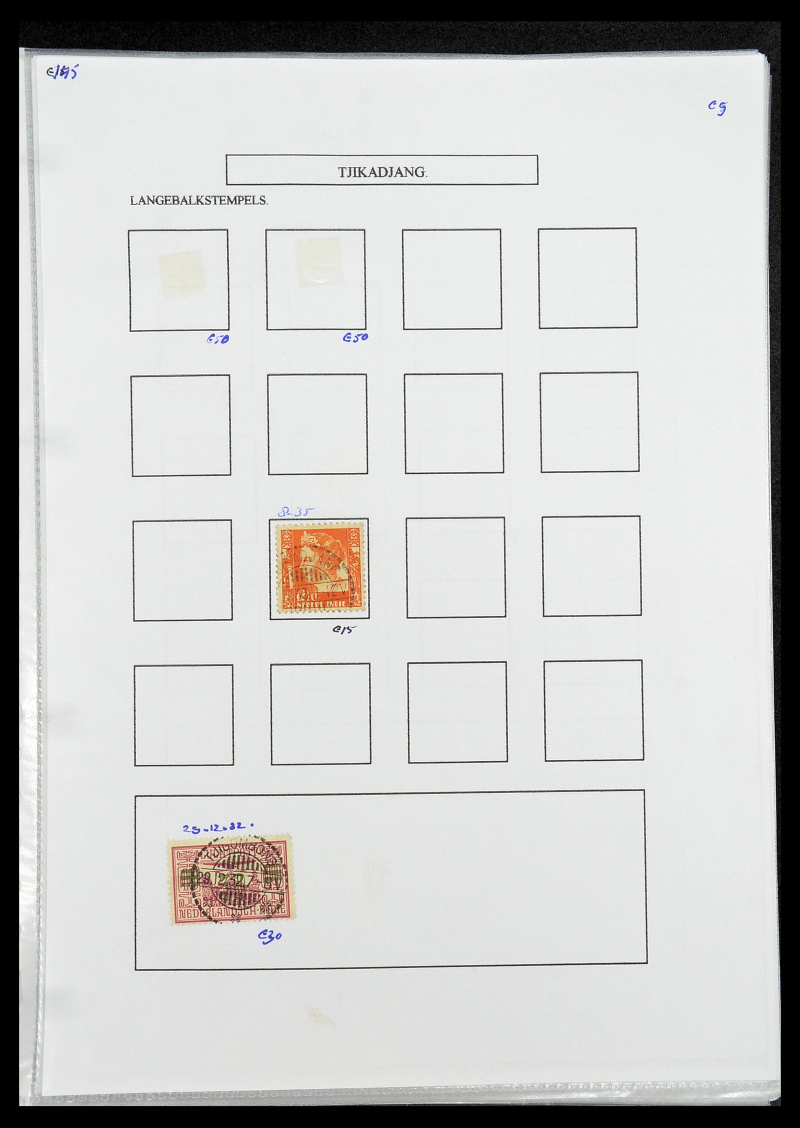 34693 437 - Postzegelverzameling 34693 Nederlands Indië stempels 1917-1948.