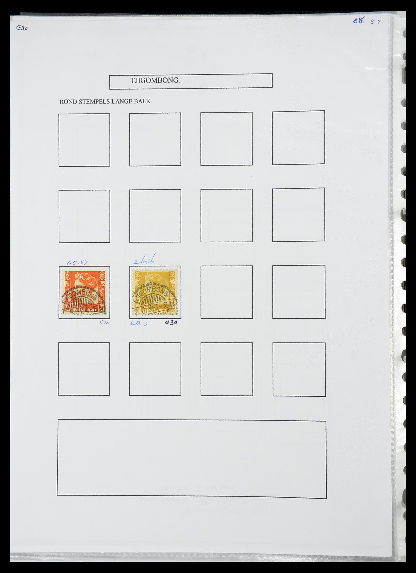34693 438 - Postzegelverzameling 34693 Nederlands Indië stempels 1917-1948.