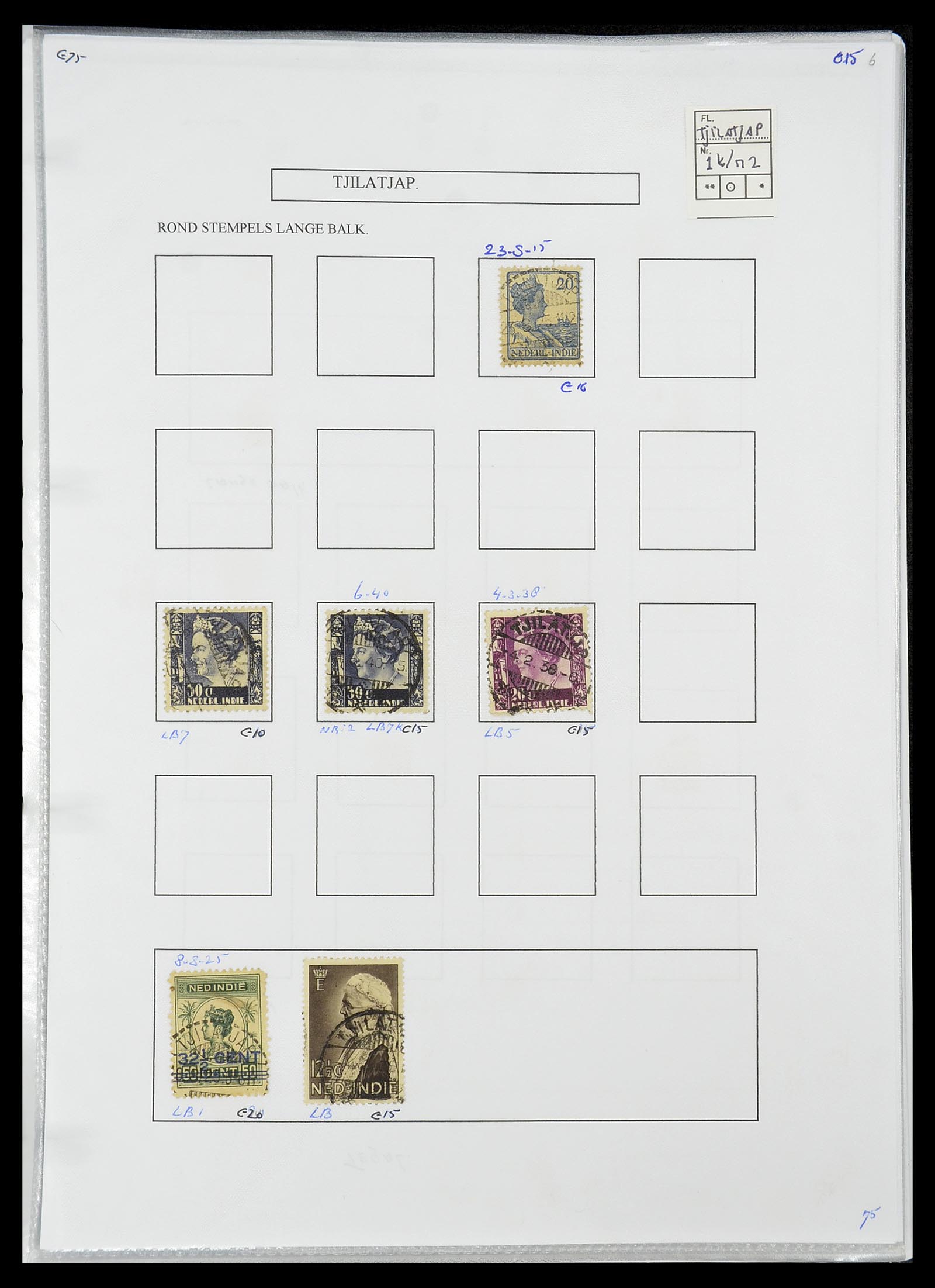 34693 440 - Postzegelverzameling 34693 Nederlands Indië stempels 1917-1948.