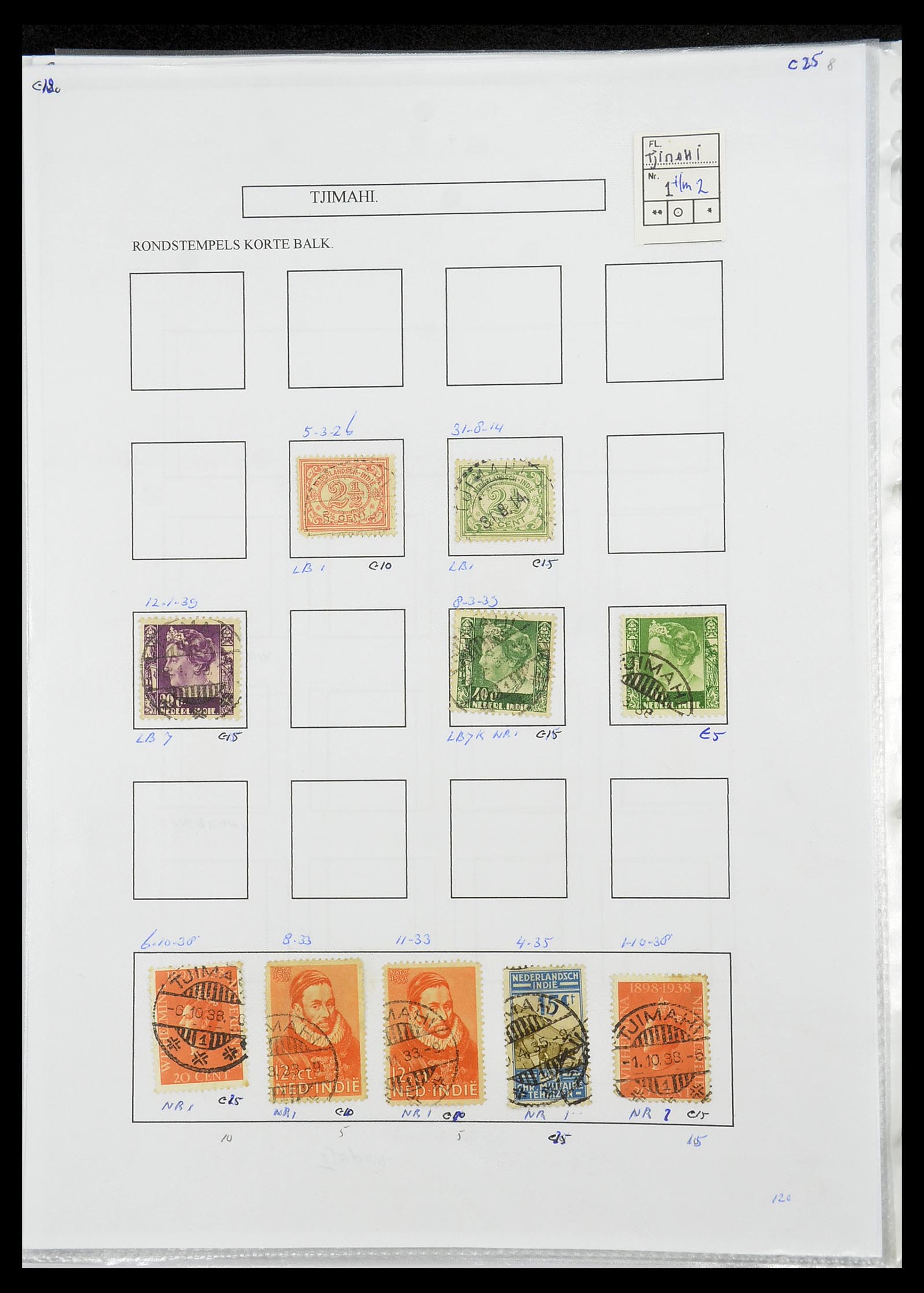 34693 443 - Postzegelverzameling 34693 Nederlands Indië stempels 1917-1948.
