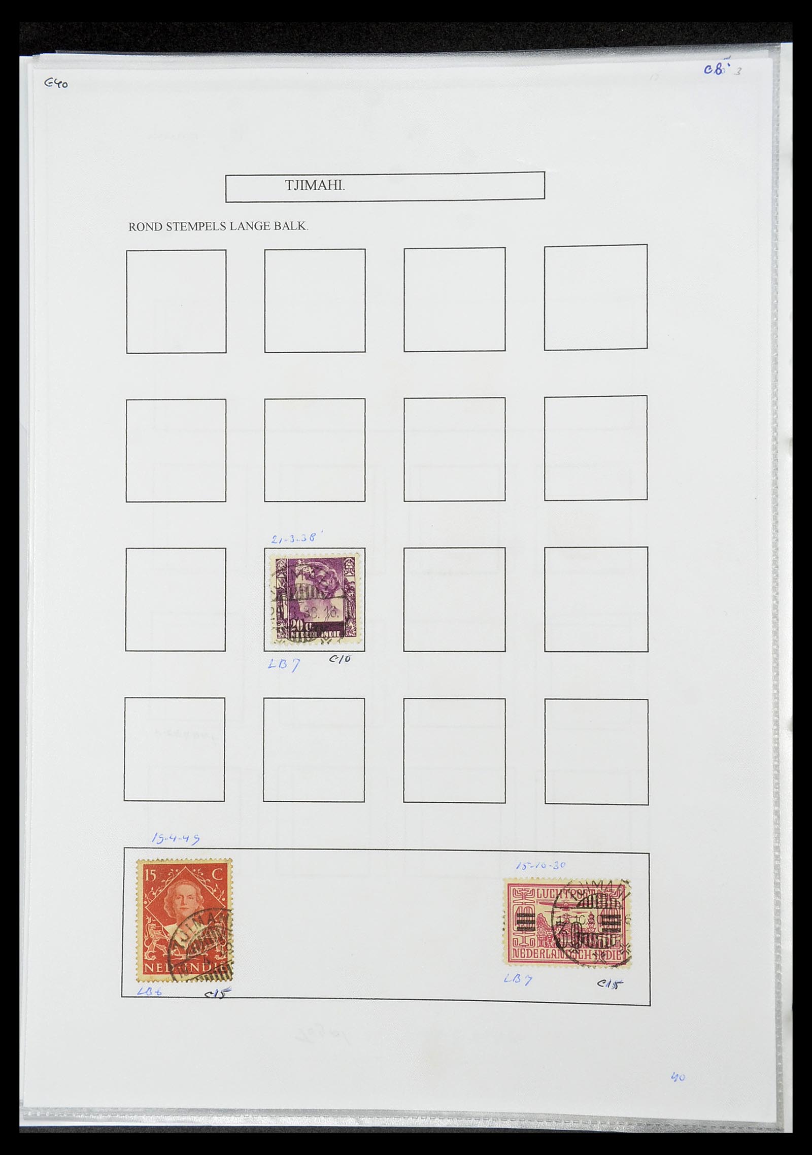 34693 445 - Stamp Collection 34693 Dutch east Indies cancels 1917-1948.