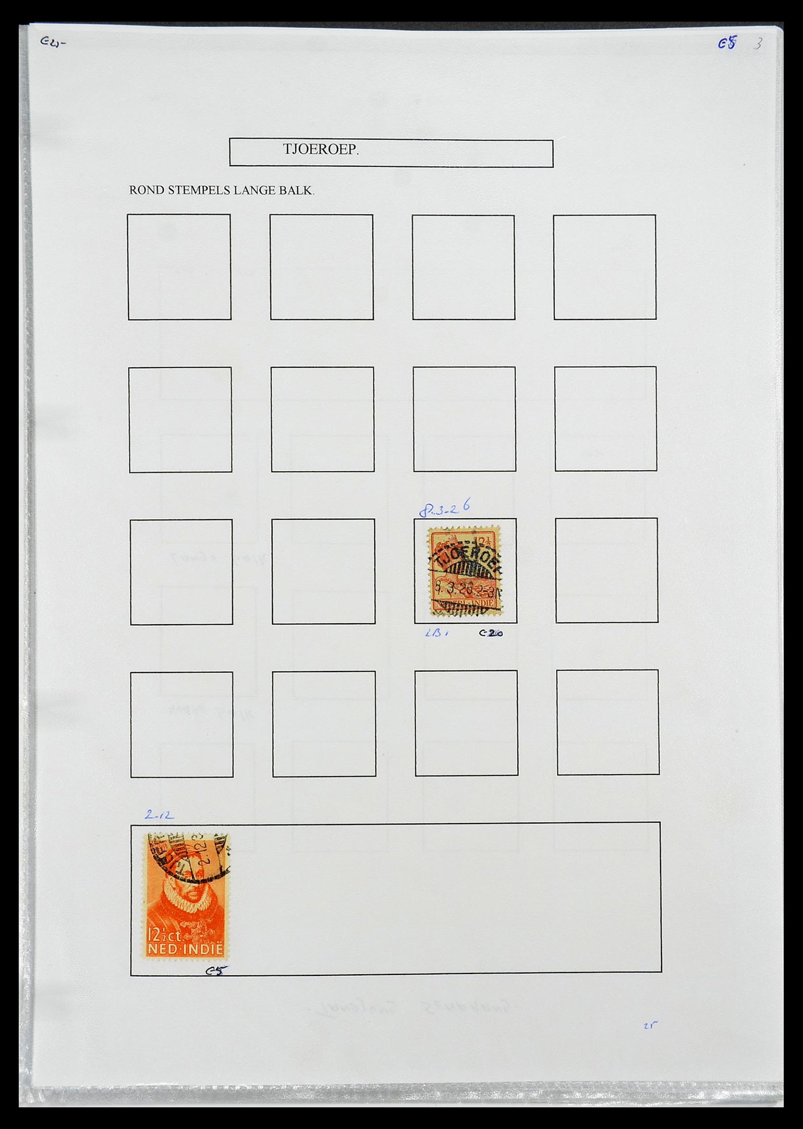34693 449 - Postzegelverzameling 34693 Nederlands Indië stempels 1917-1948.