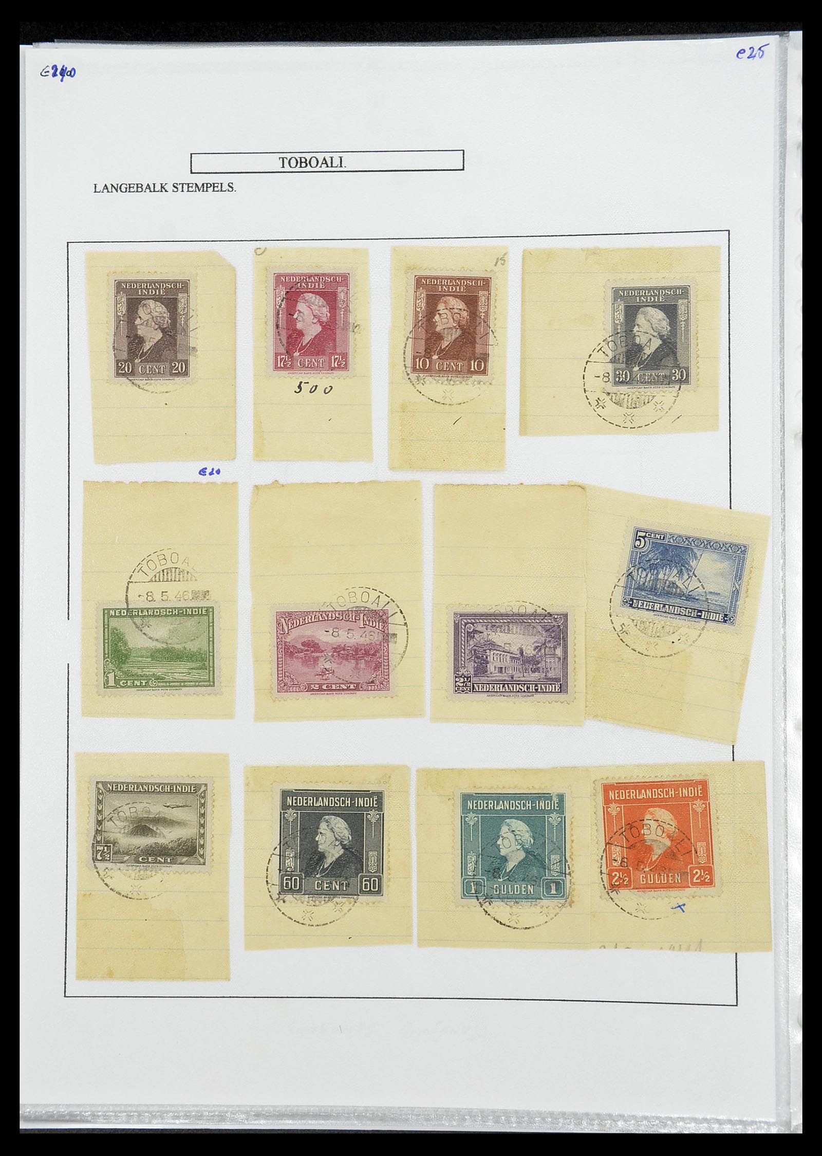 34693 451 - Postzegelverzameling 34693 Nederlands Indië stempels 1917-1948.