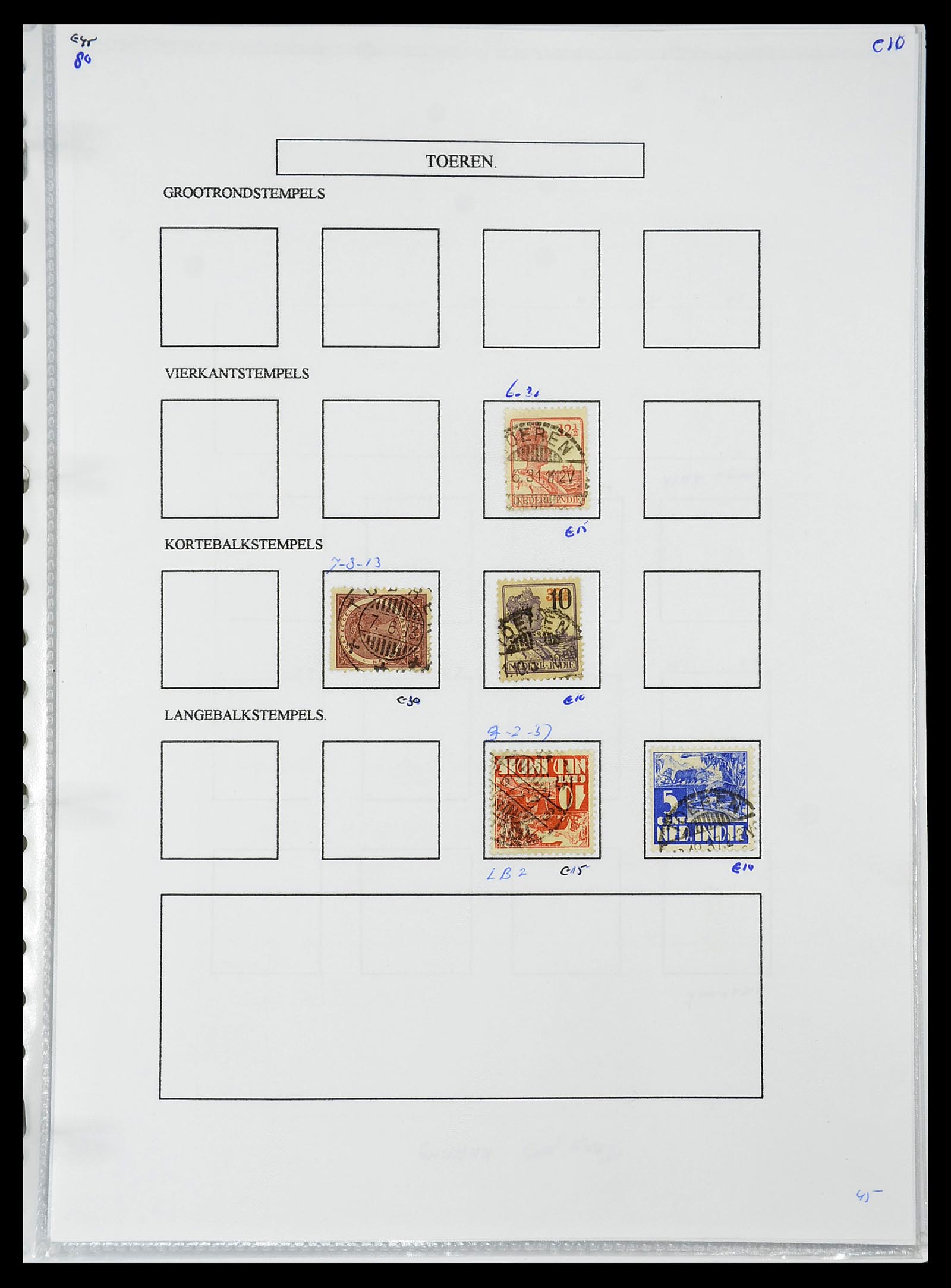 34693 454 - Postzegelverzameling 34693 Nederlands Indië stempels 1917-1948.