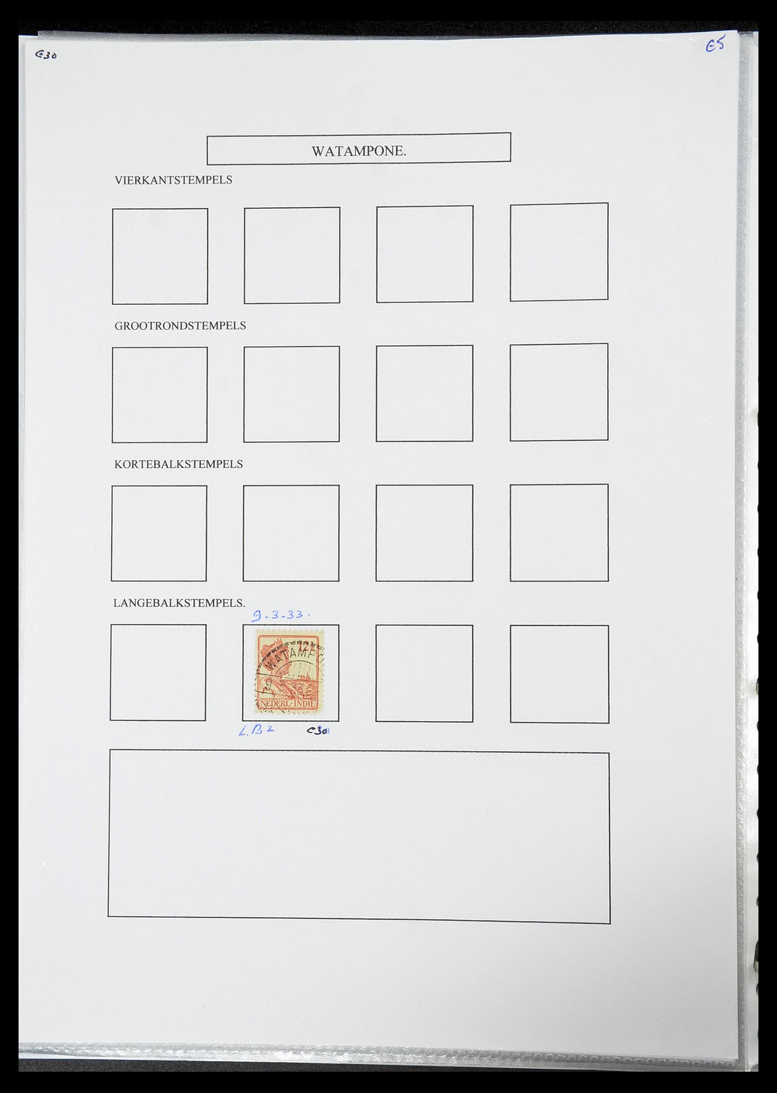 34693 460 - Postzegelverzameling 34693 Nederlands Indië stempels 1917-1948.