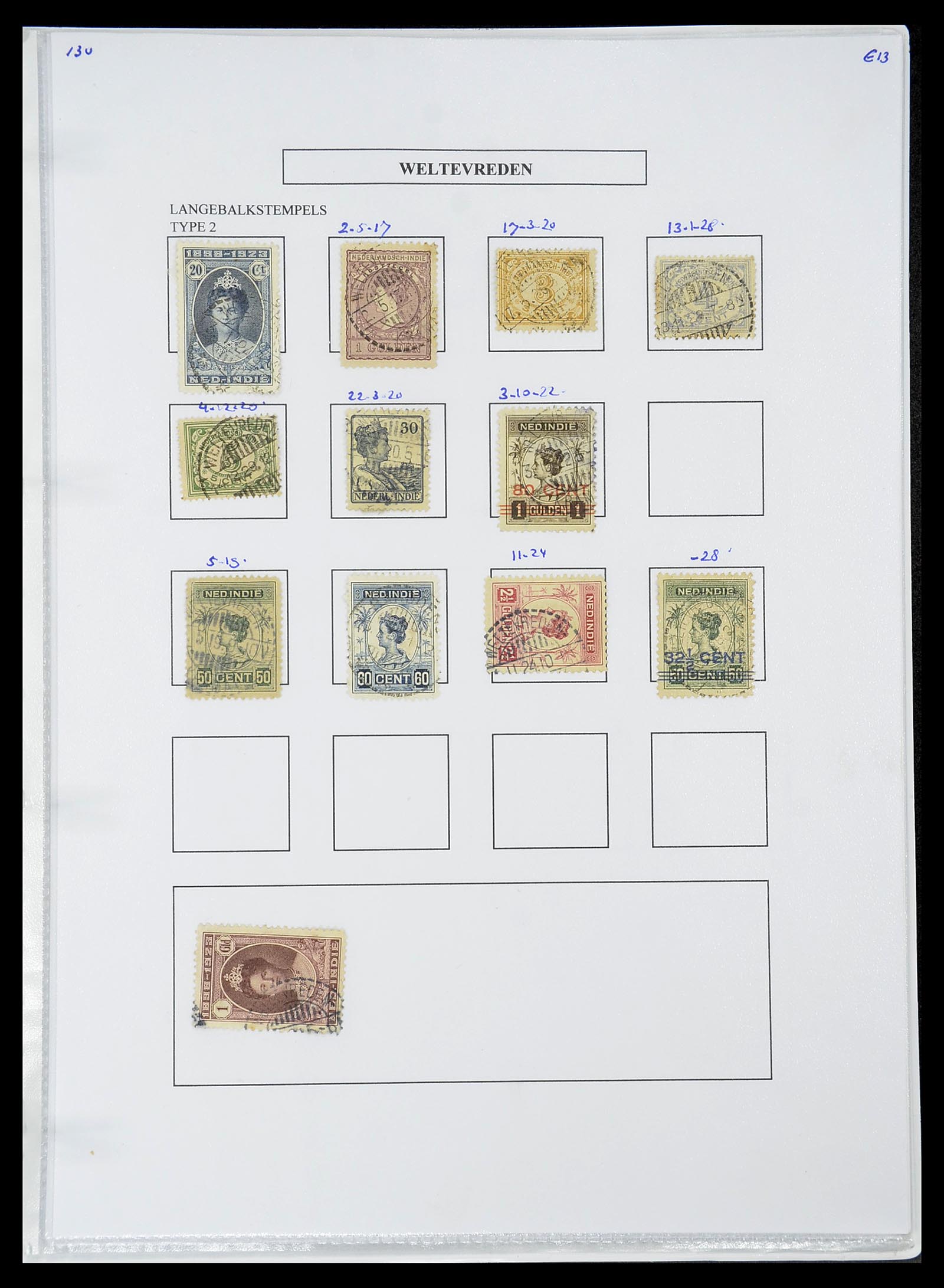 34693 462 - Postzegelverzameling 34693 Nederlands Indië stempels 1917-1948.