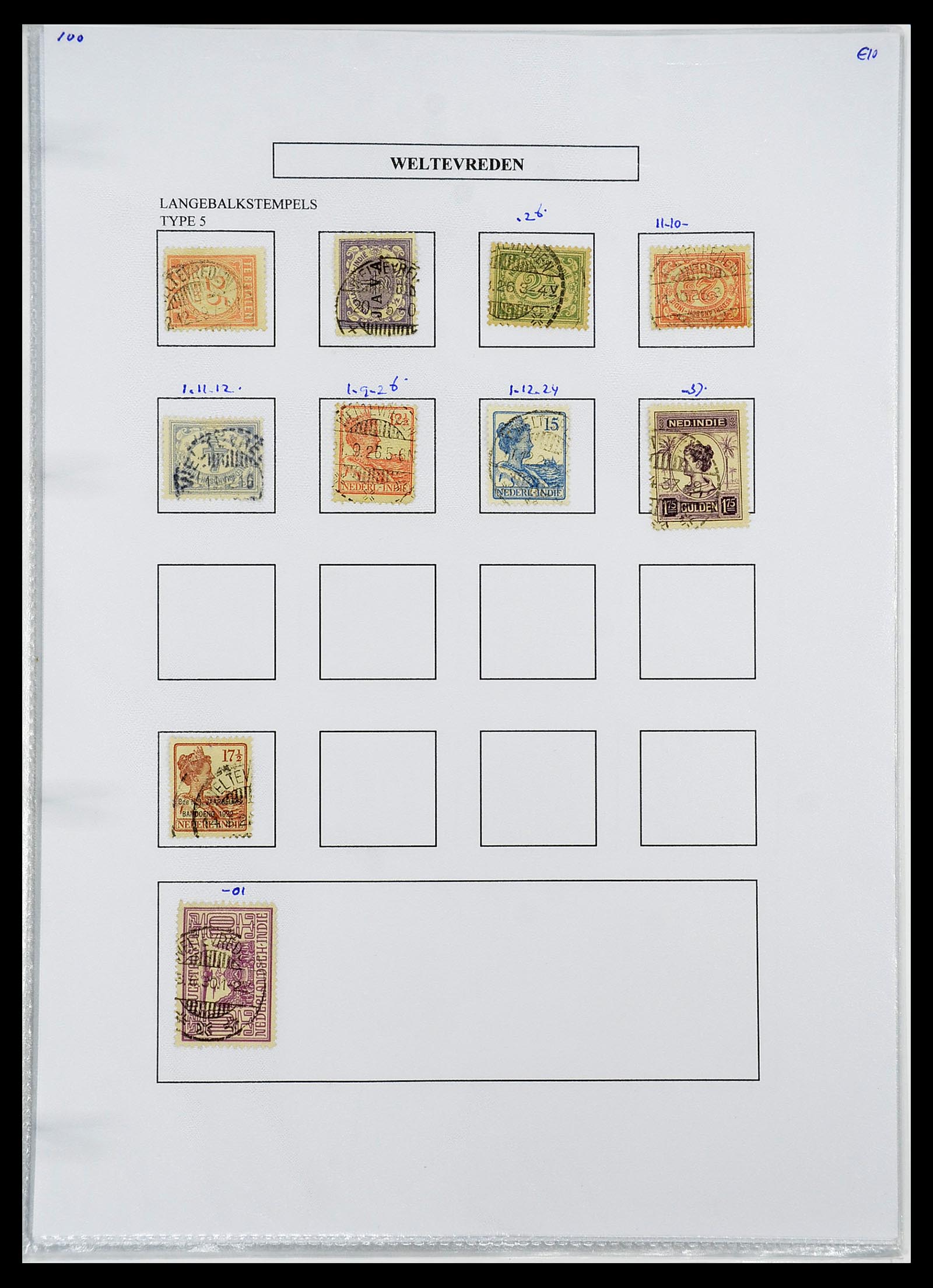 34693 464 - Postzegelverzameling 34693 Nederlands Indië stempels 1917-1948.