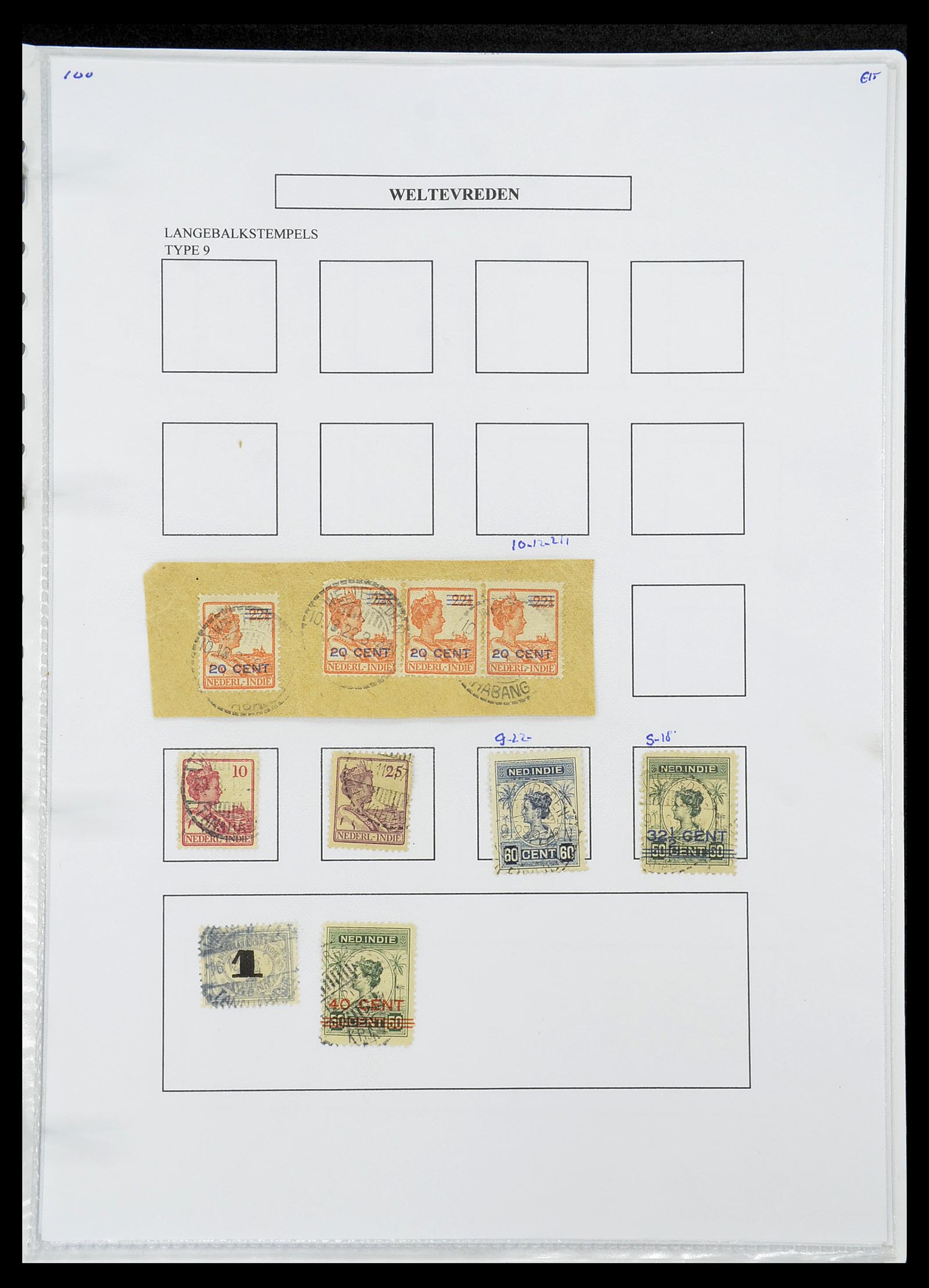 34693 468 - Postzegelverzameling 34693 Nederlands Indië stempels 1917-1948.