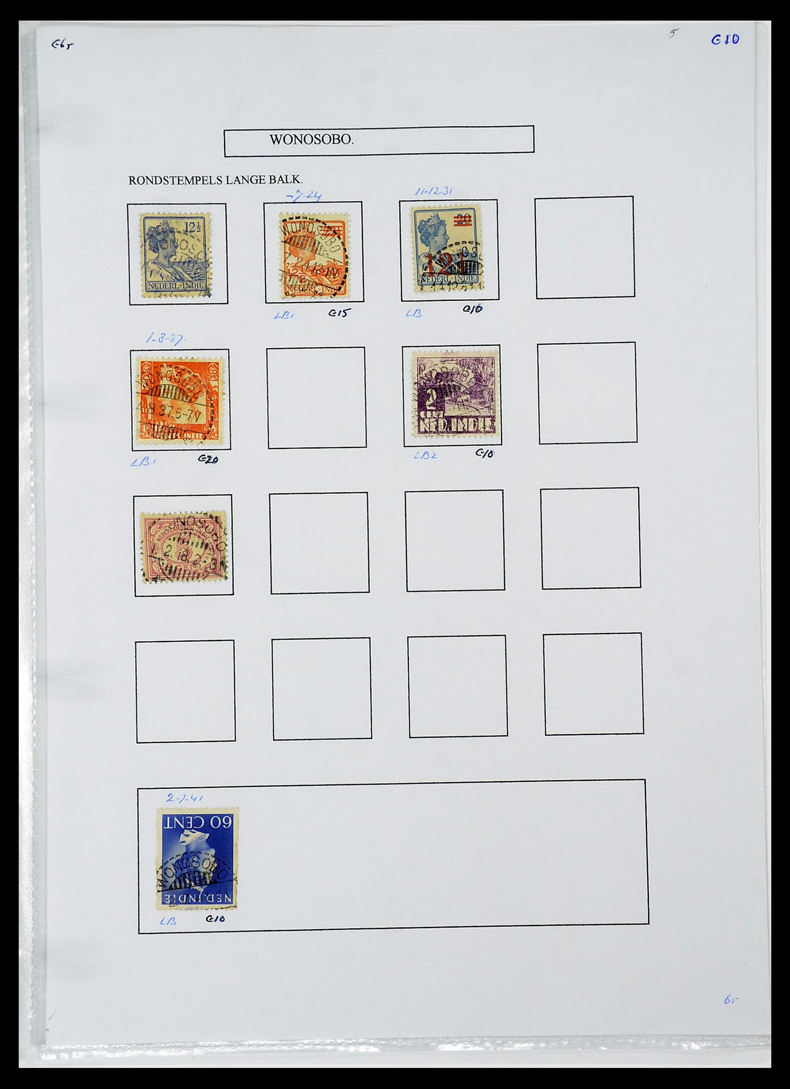34693 472 - Postzegelverzameling 34693 Nederlands Indië stempels 1917-1948.
