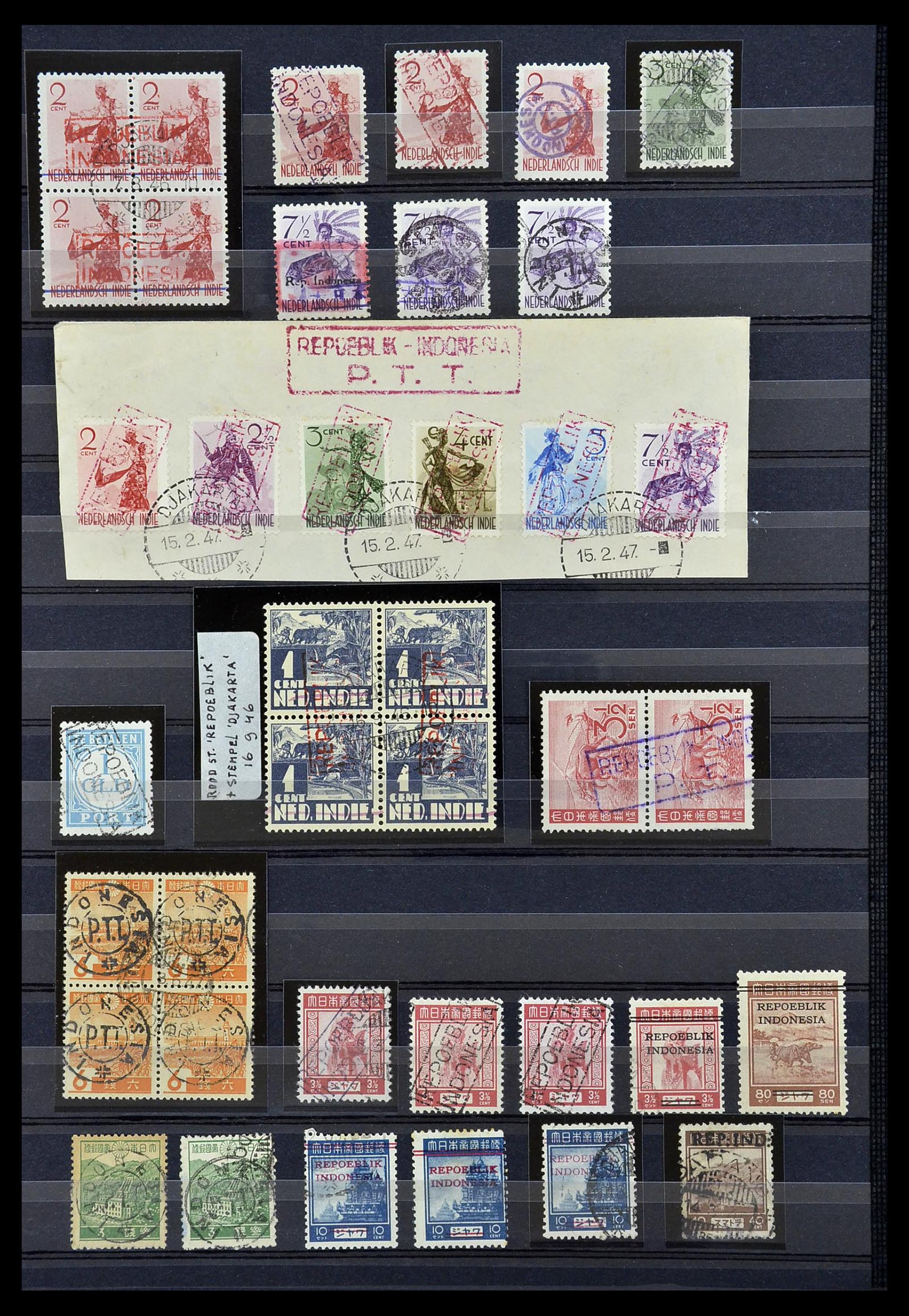 34695 008 - Postzegelverzameling 34695 Japanse Bezetting Nederlands Indië en inte