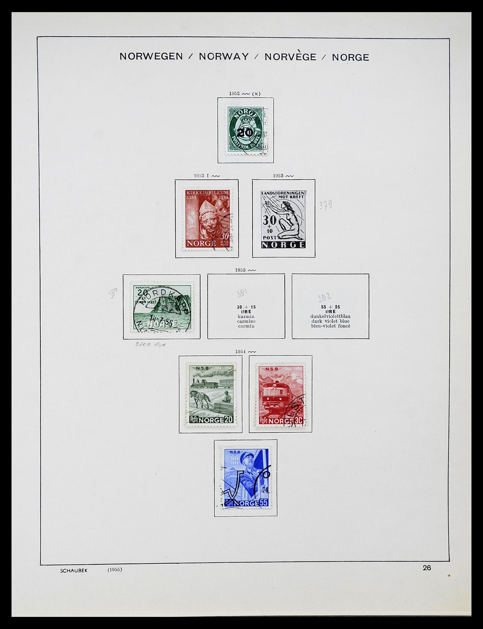 34696 027 - Postzegelverzameling 34696 Noorwegen 1856-1999.