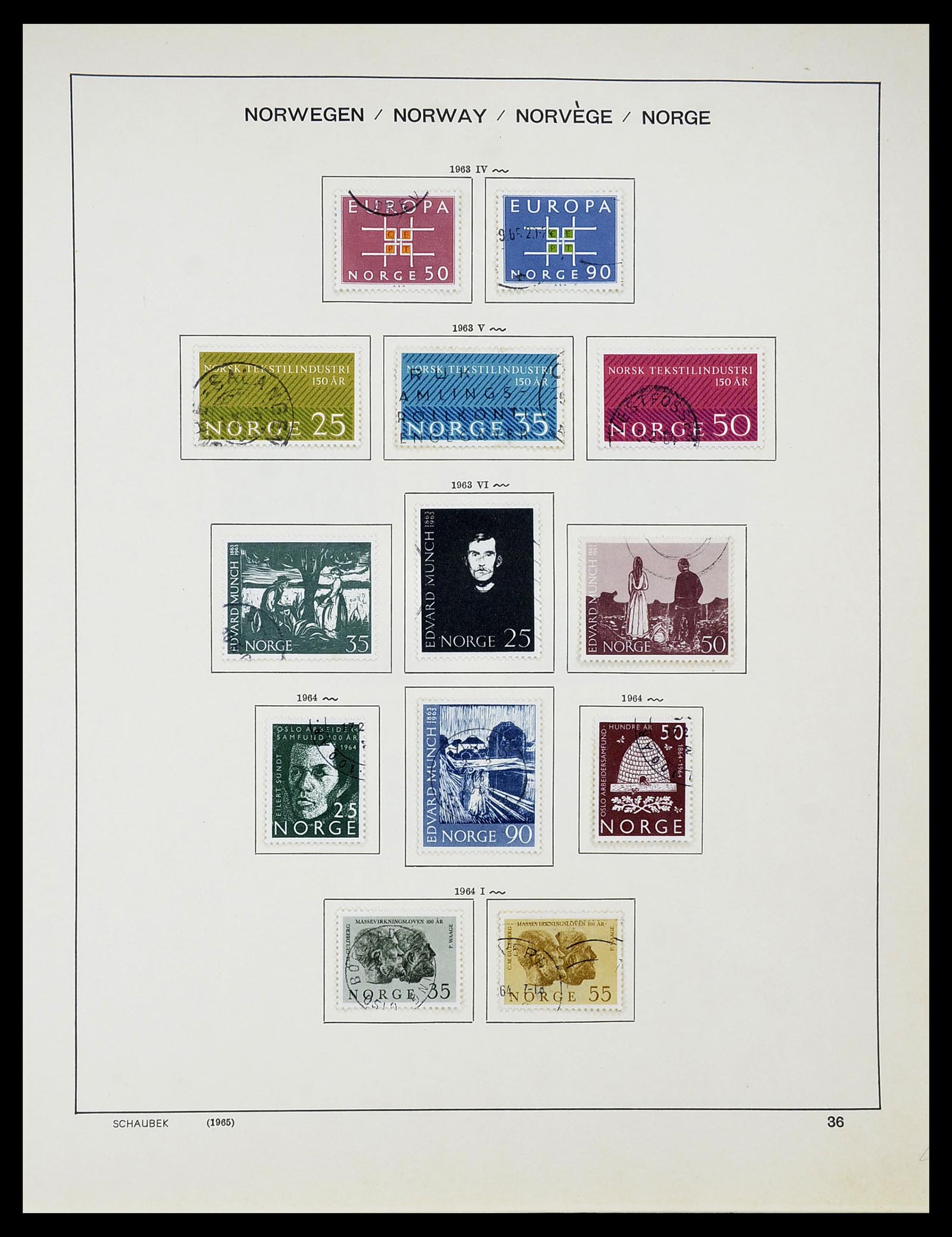 34696 037 - Postzegelverzameling 34696 Noorwegen 1856-1999.