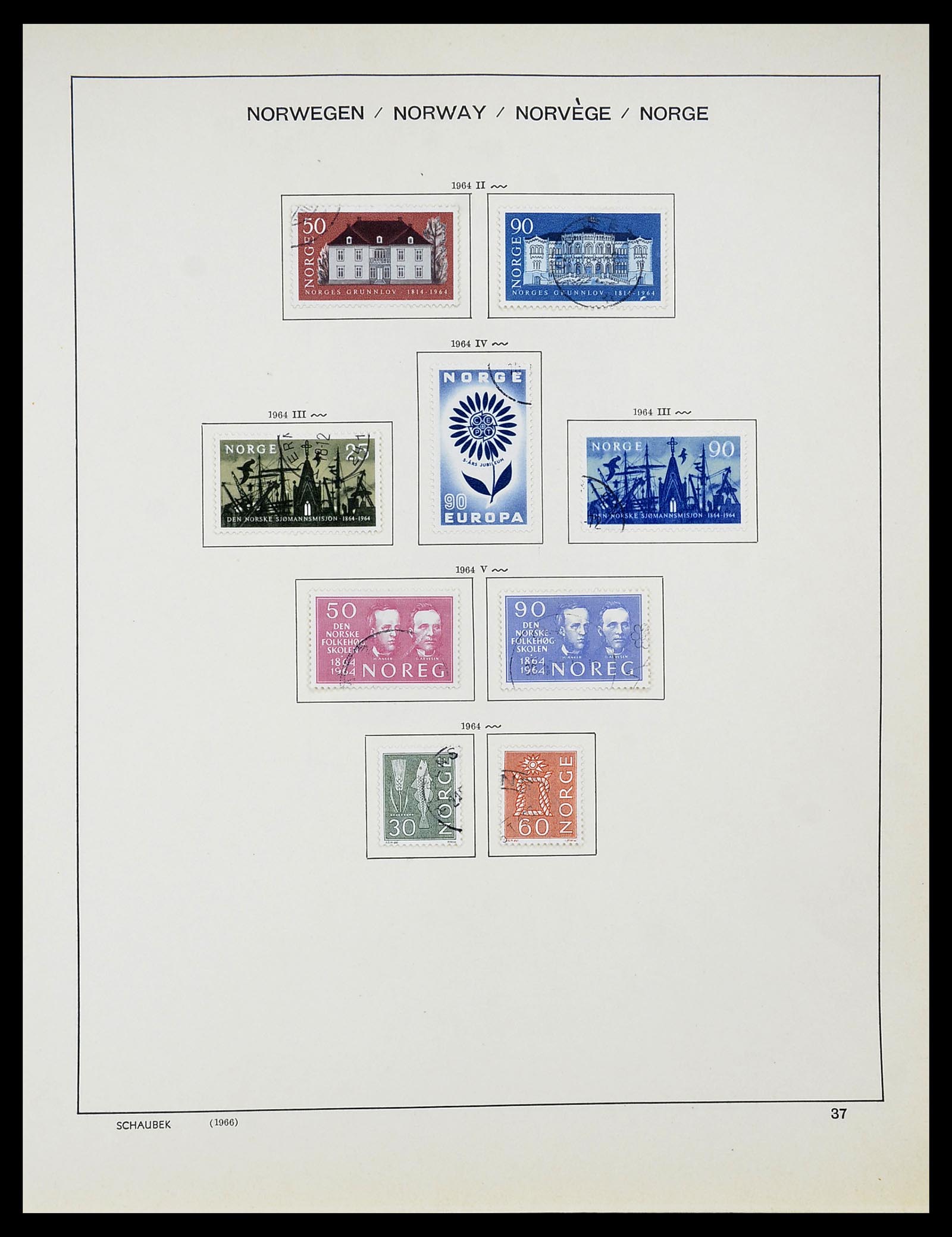 34696 038 - Postzegelverzameling 34696 Noorwegen 1856-1999.