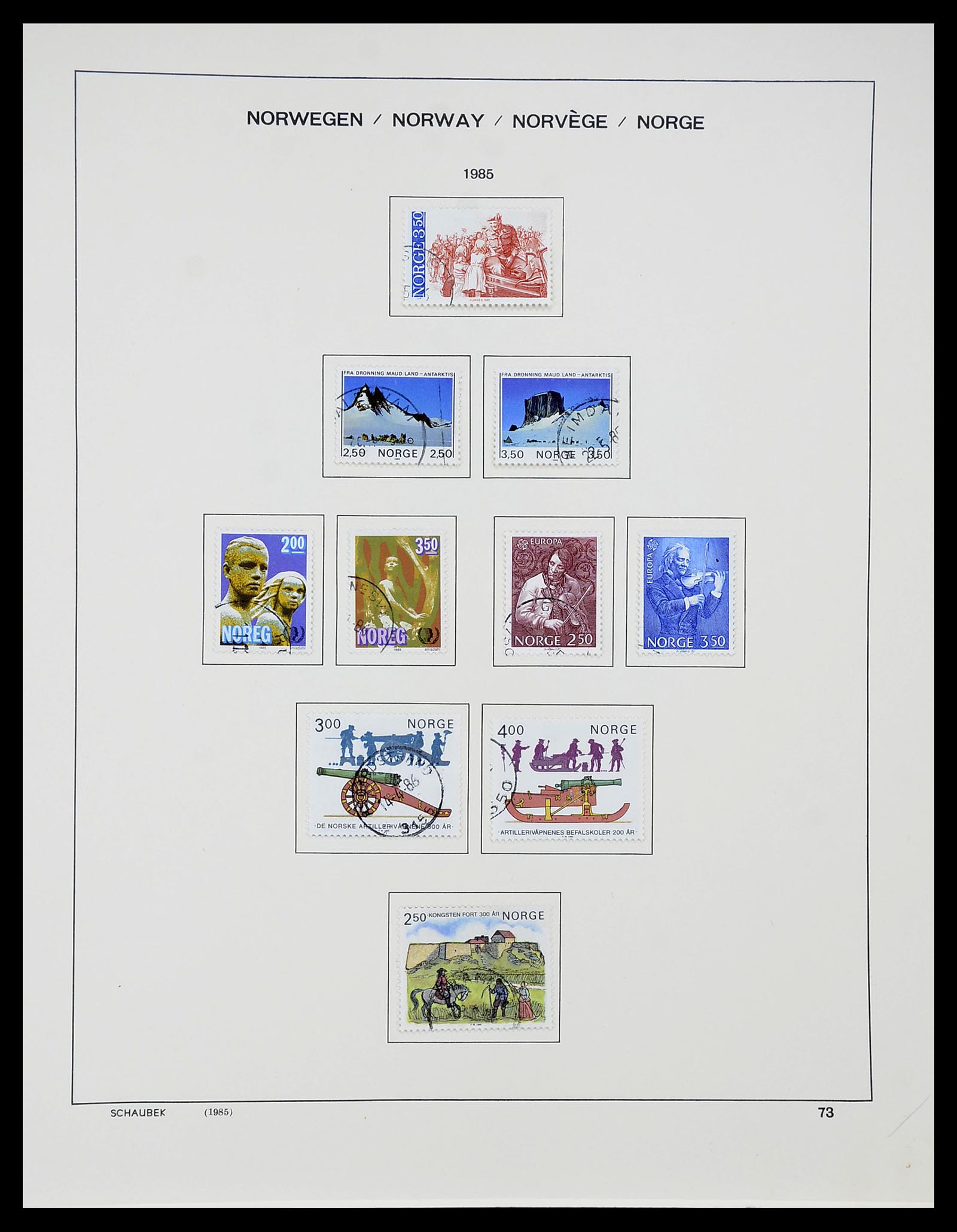 34696 076 - Postzegelverzameling 34696 Noorwegen 1856-1999.