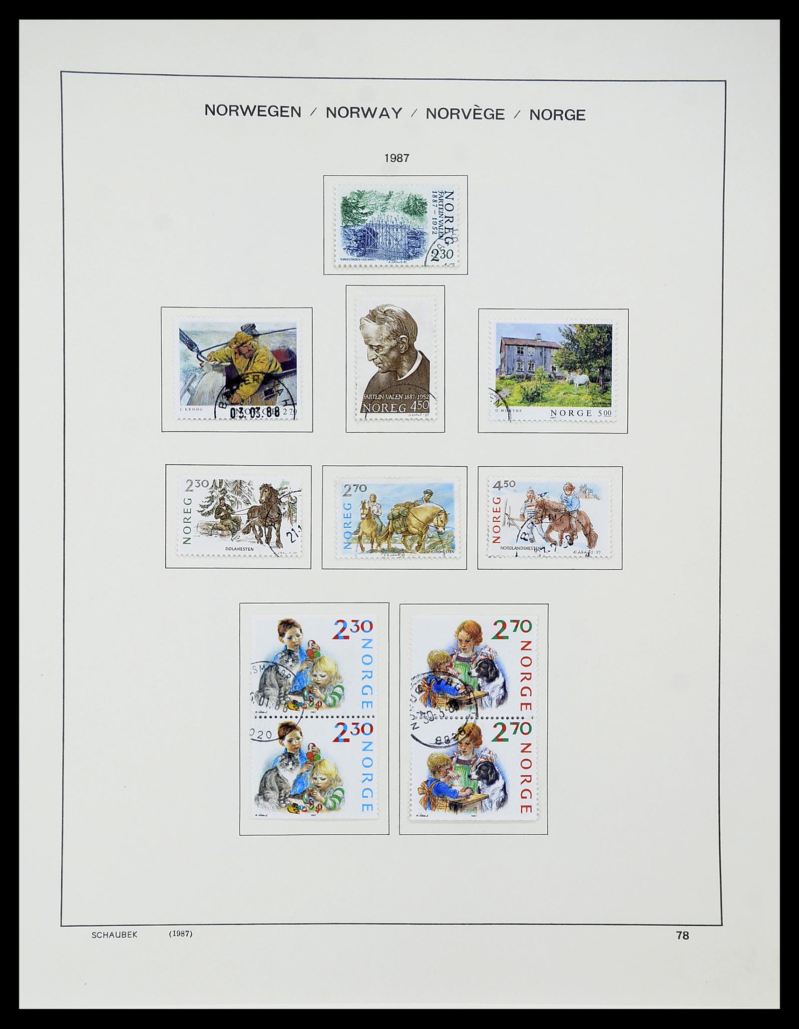 34696 081 - Postzegelverzameling 34696 Noorwegen 1856-1999.