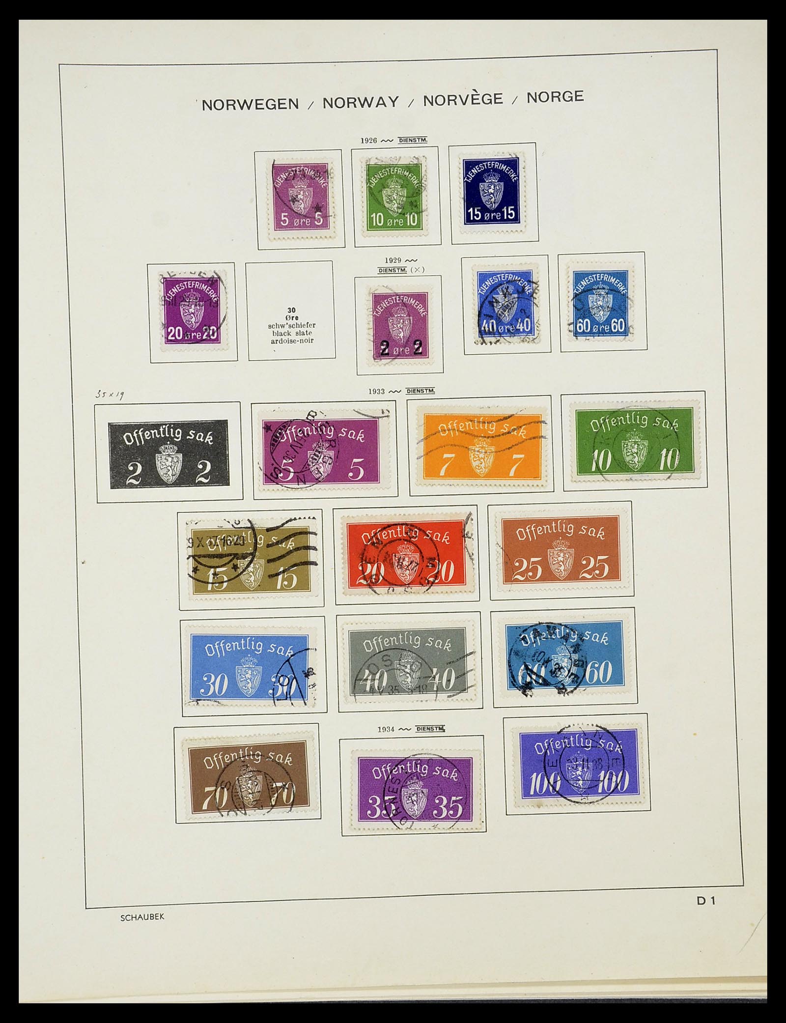34696 120 - Stamp Collection 34696 Norway 1856-1999.