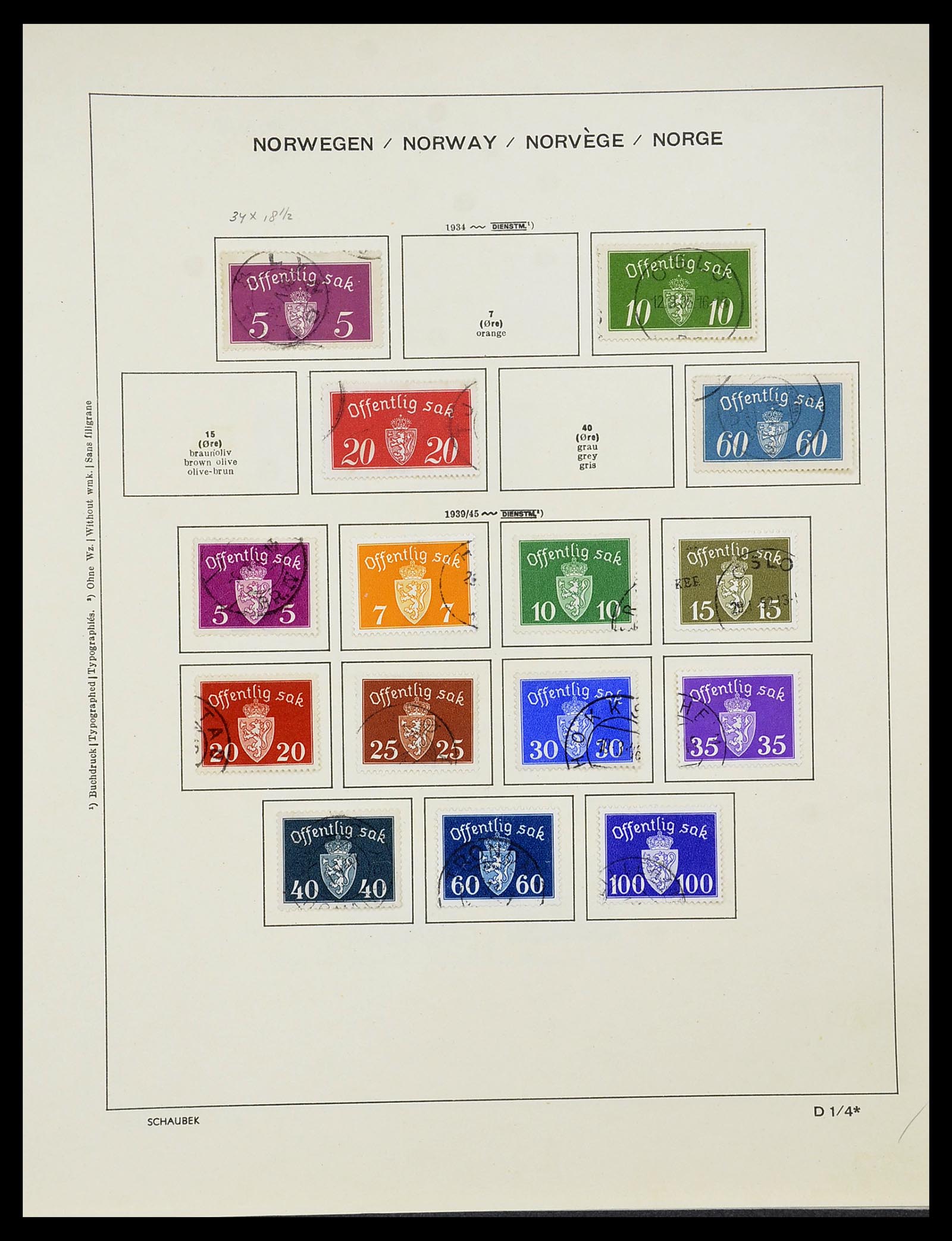 34696 122 - Stamp Collection 34696 Norway 1856-1999.