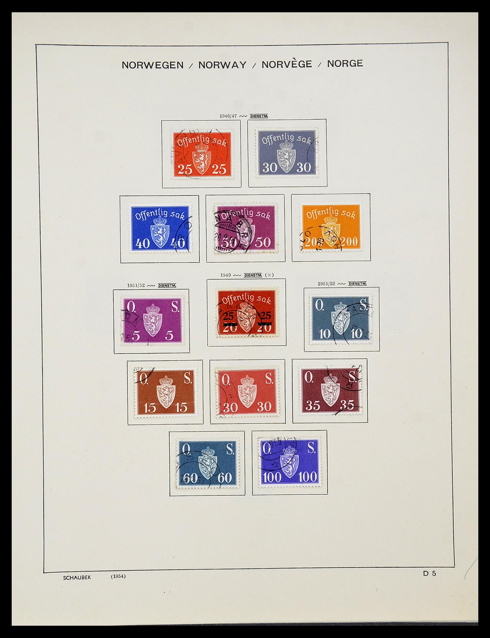 34696 123 - Postzegelverzameling 34696 Noorwegen 1856-1999.