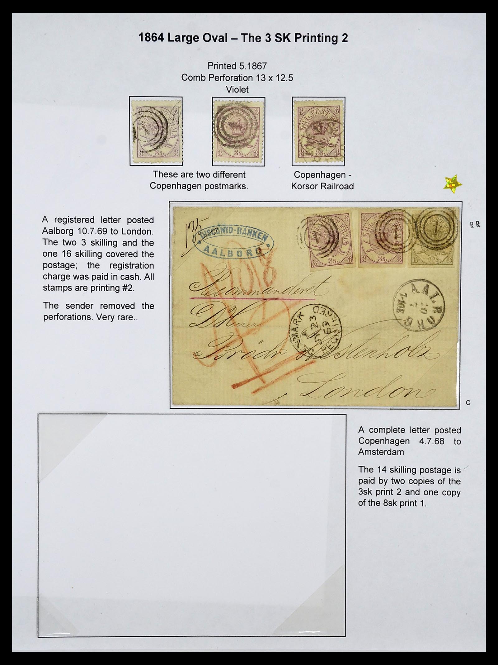 34700 010 - Postzegelverzameling 34700 Denemarken superverzameling 1864-1874.