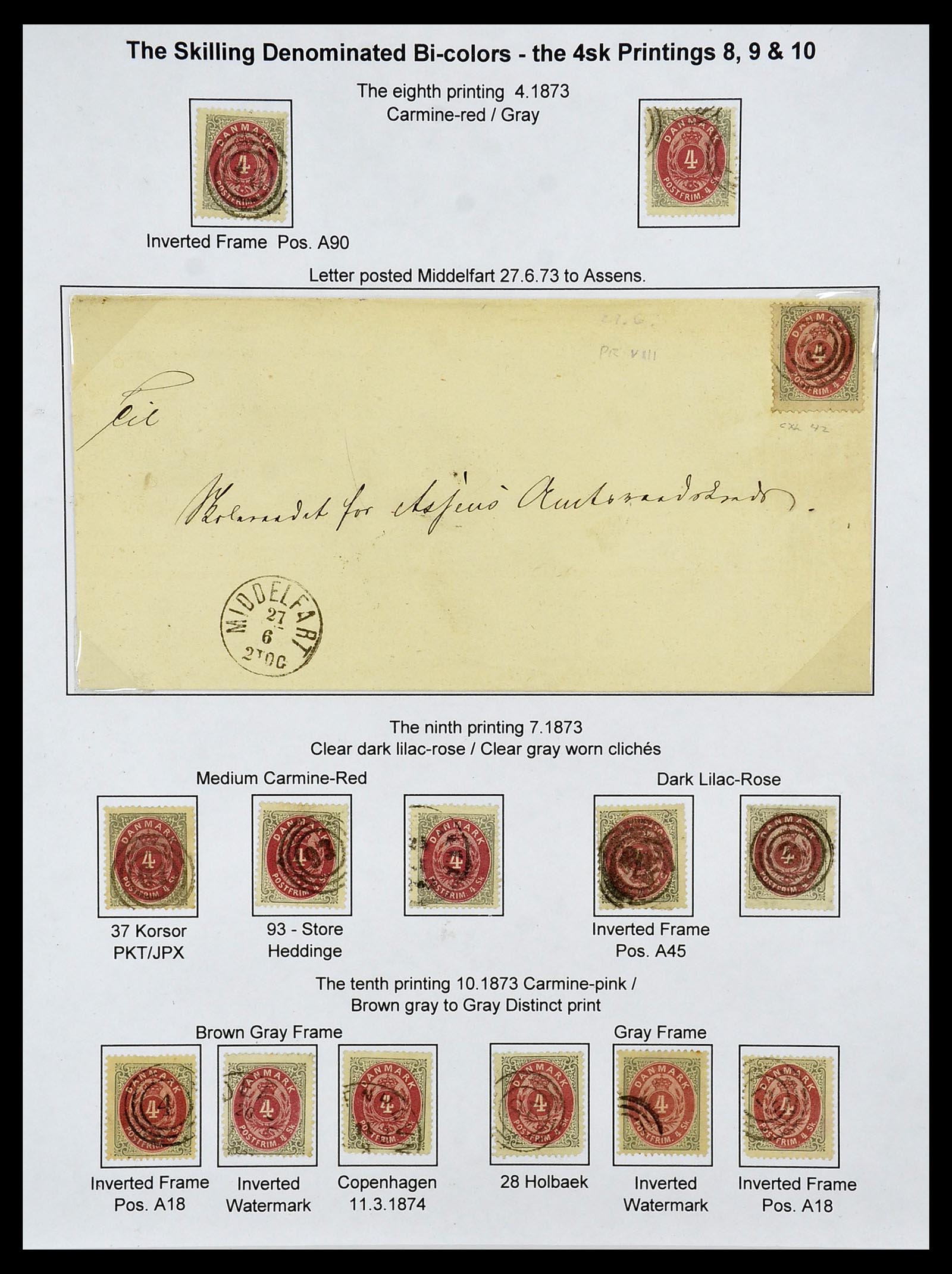 34700 047 - Postzegelverzameling 34700 Denemarken superverzameling 1864-1874.