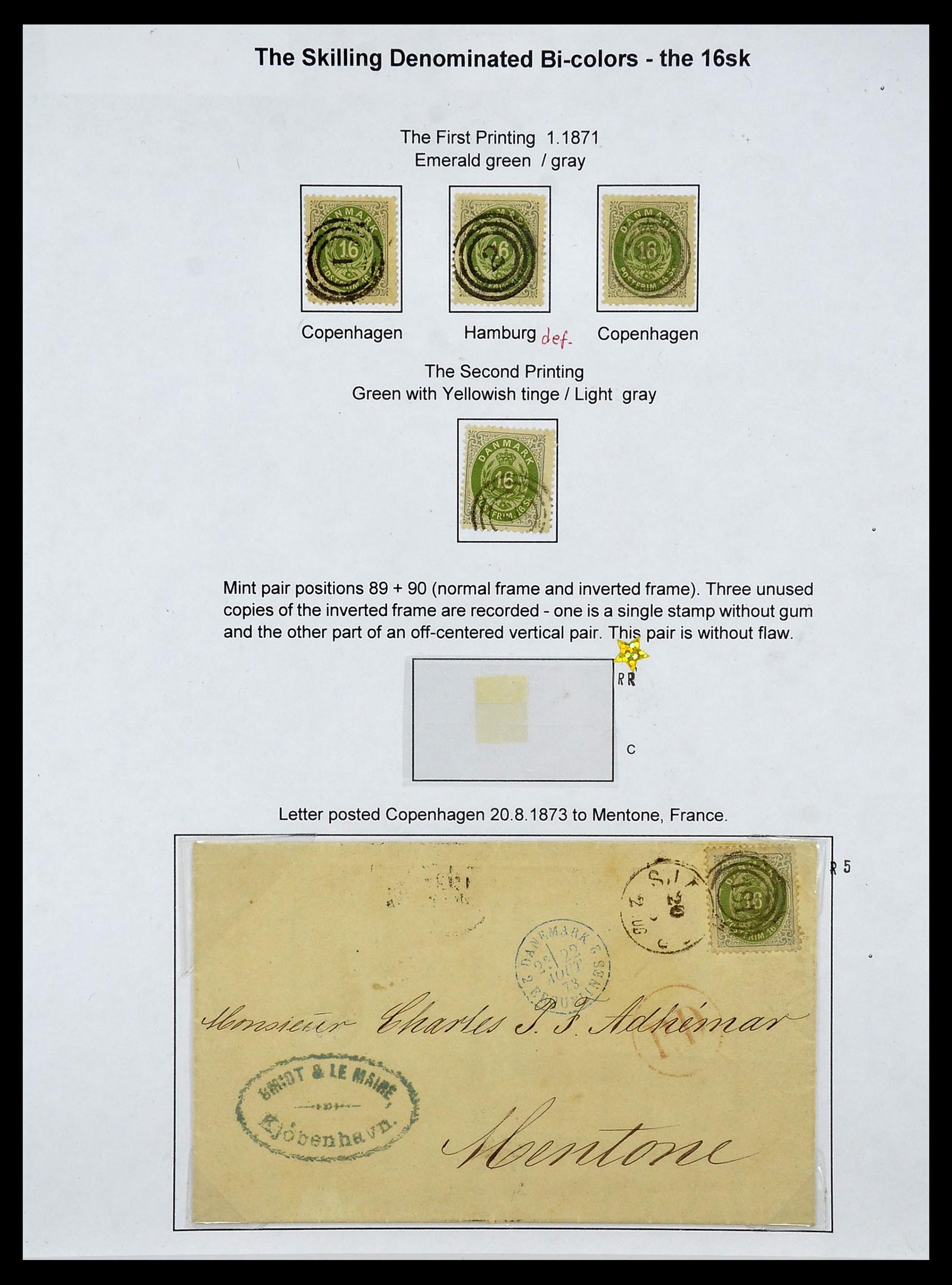 34700 052 - Postzegelverzameling 34700 Denemarken superverzameling 1864-1874.