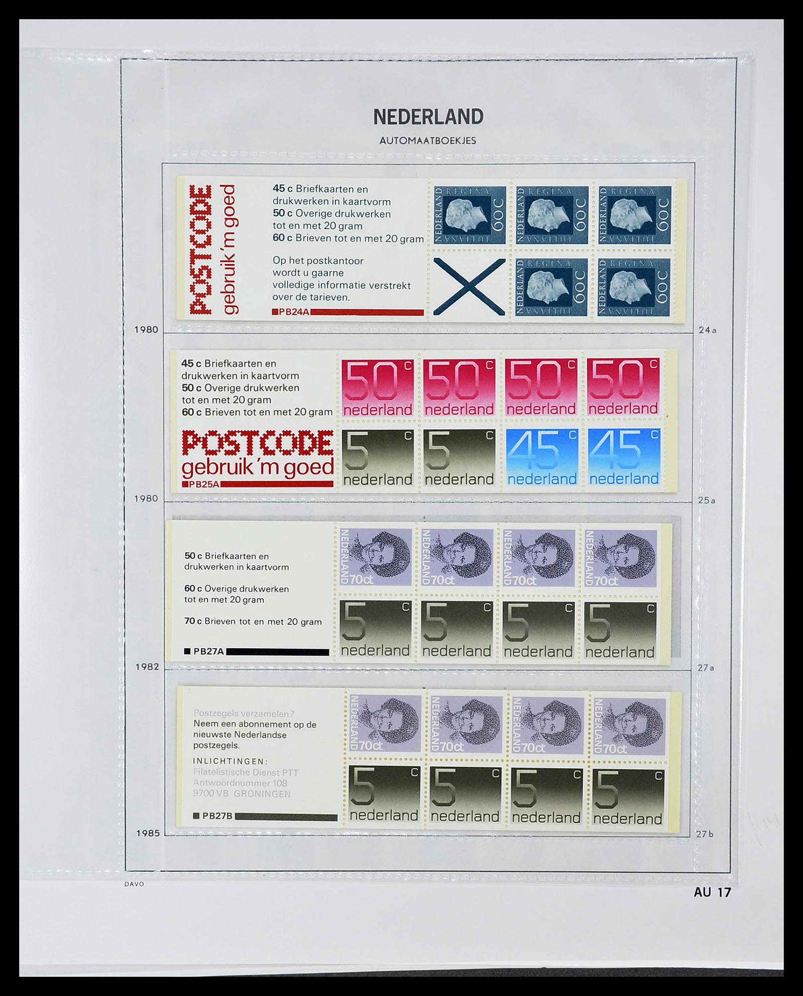 34701 018 - Postzegelverzameling 34701 Nederland postzegelboekjes 1964-2001.