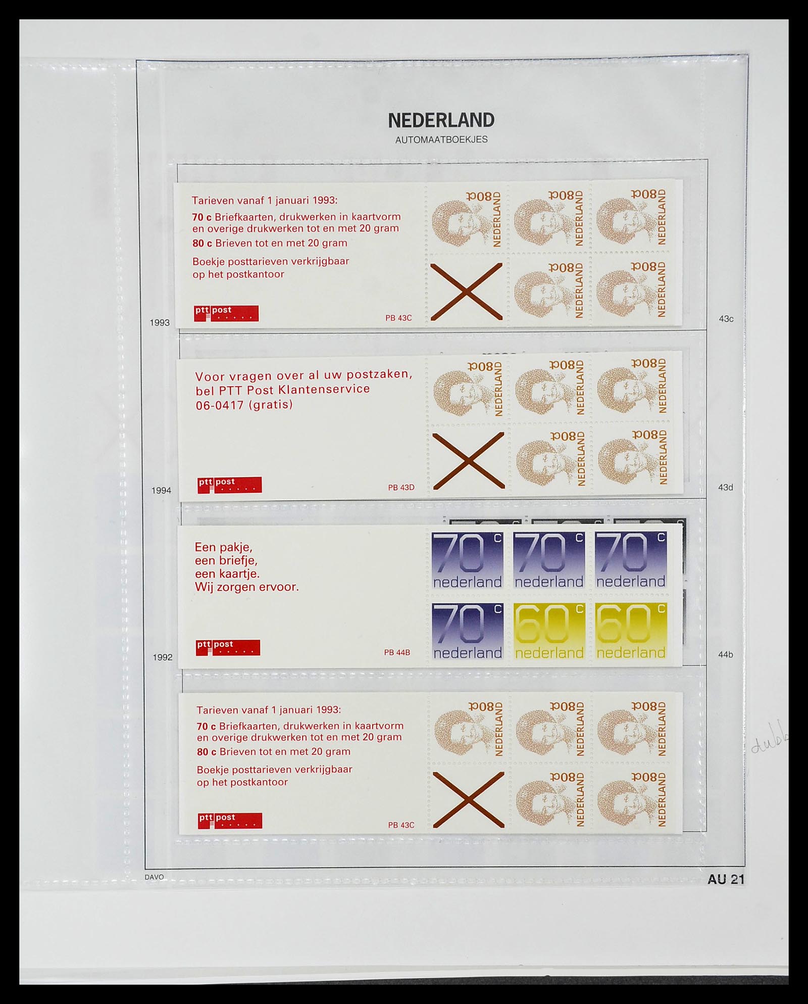 34701 023 - Postzegelverzameling 34701 Nederland postzegelboekjes 1964-2001.