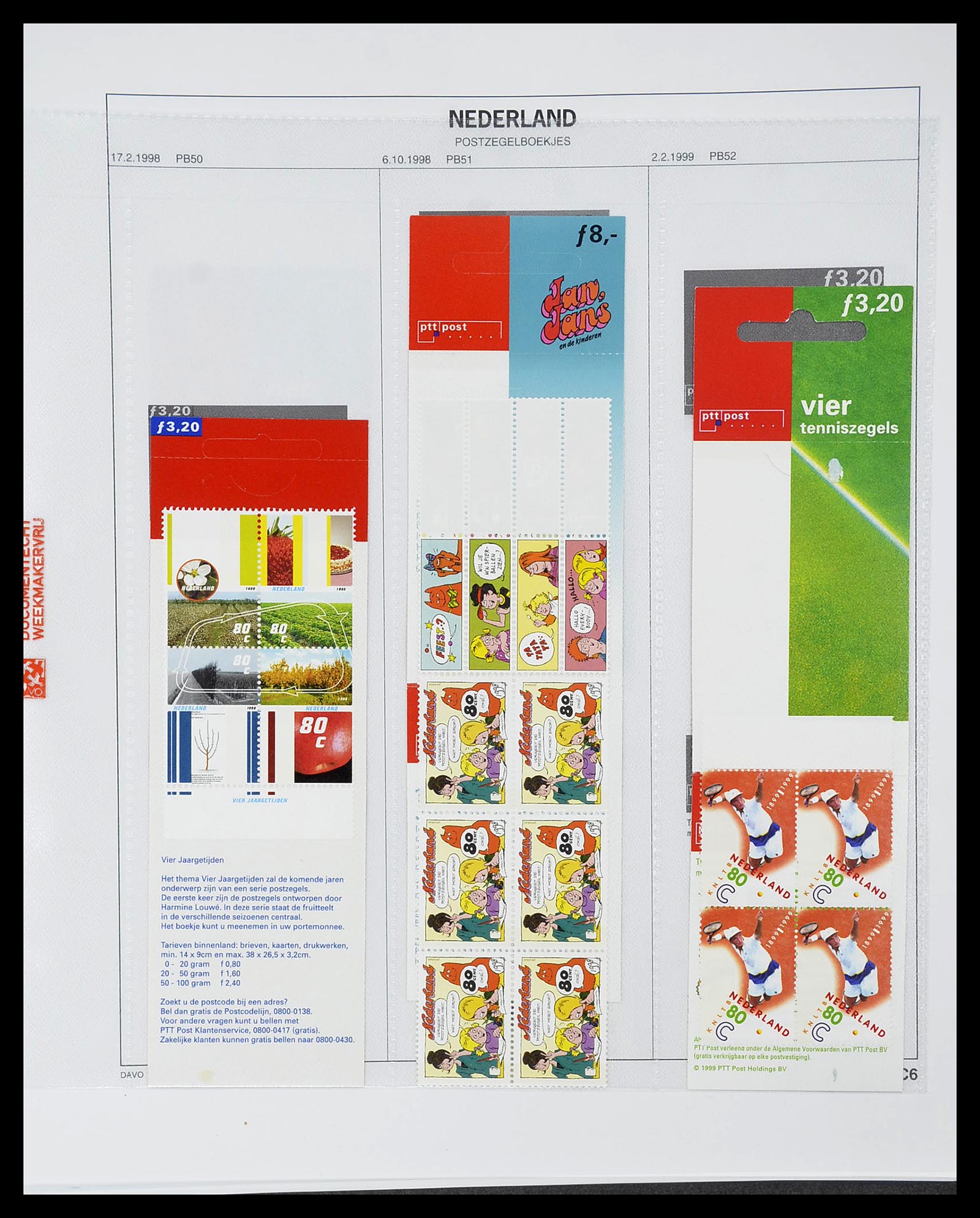 34701 030 - Postzegelverzameling 34701 Nederland postzegelboekjes 1964-2001.
