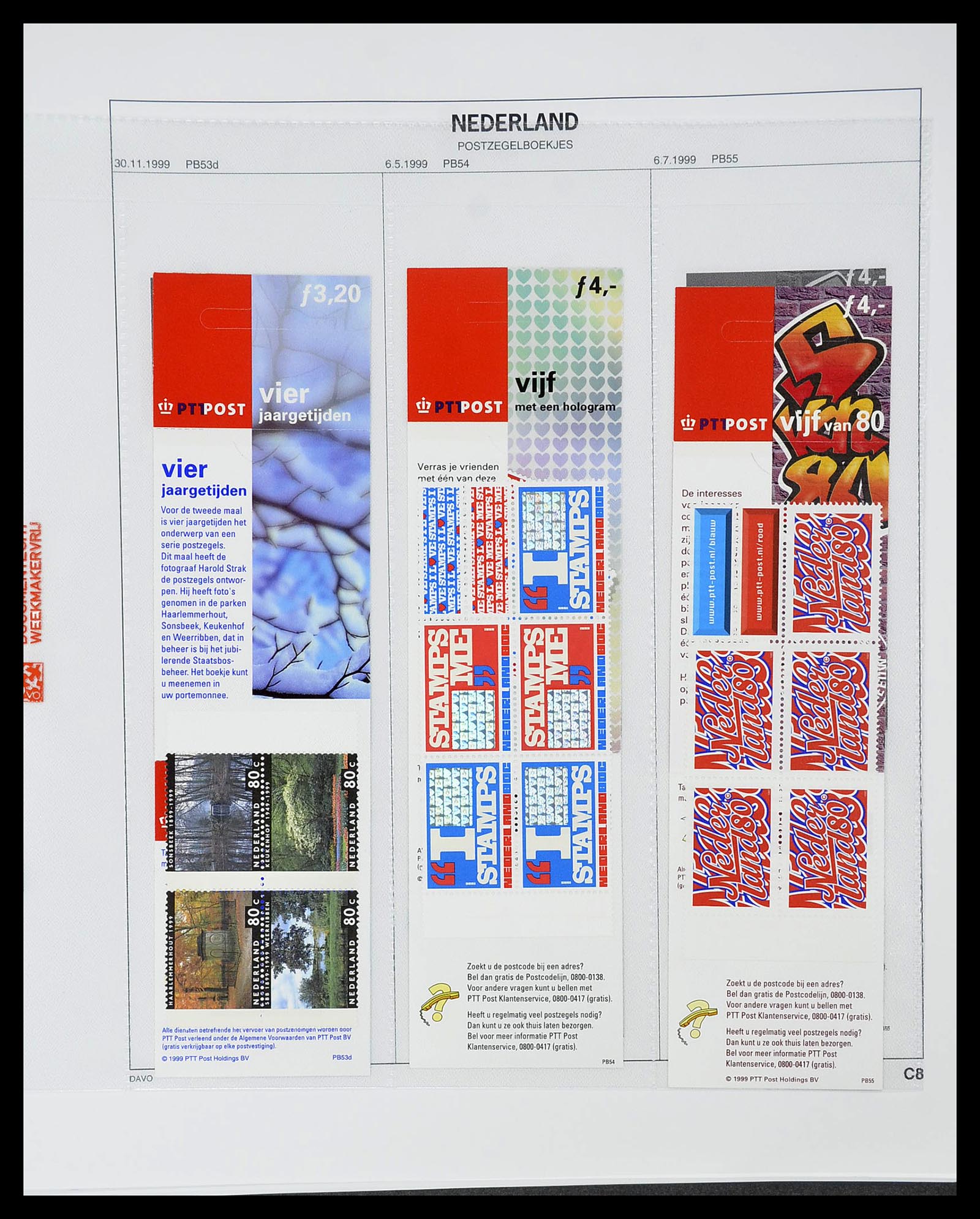 34701 033 - Postzegelverzameling 34701 Nederland postzegelboekjes 1964-2001.