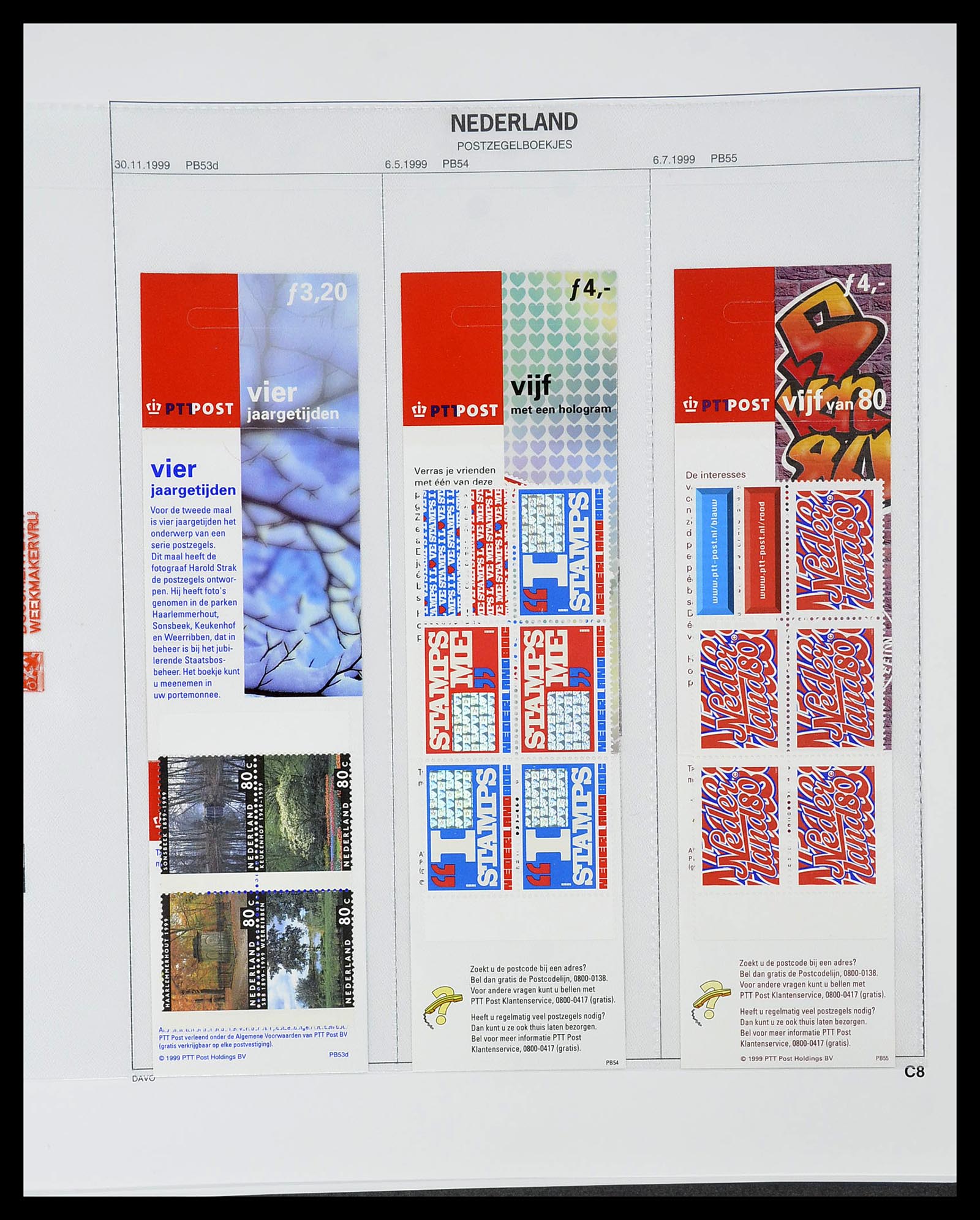 34701 034 - Postzegelverzameling 34701 Nederland postzegelboekjes 1964-2001.