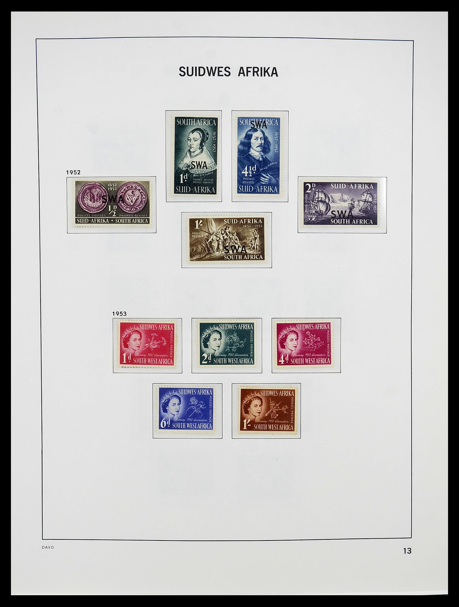 34702 001 - Postzegelverzameling 34702 Zuidwest Afrika/Namibië 1952-2000.
