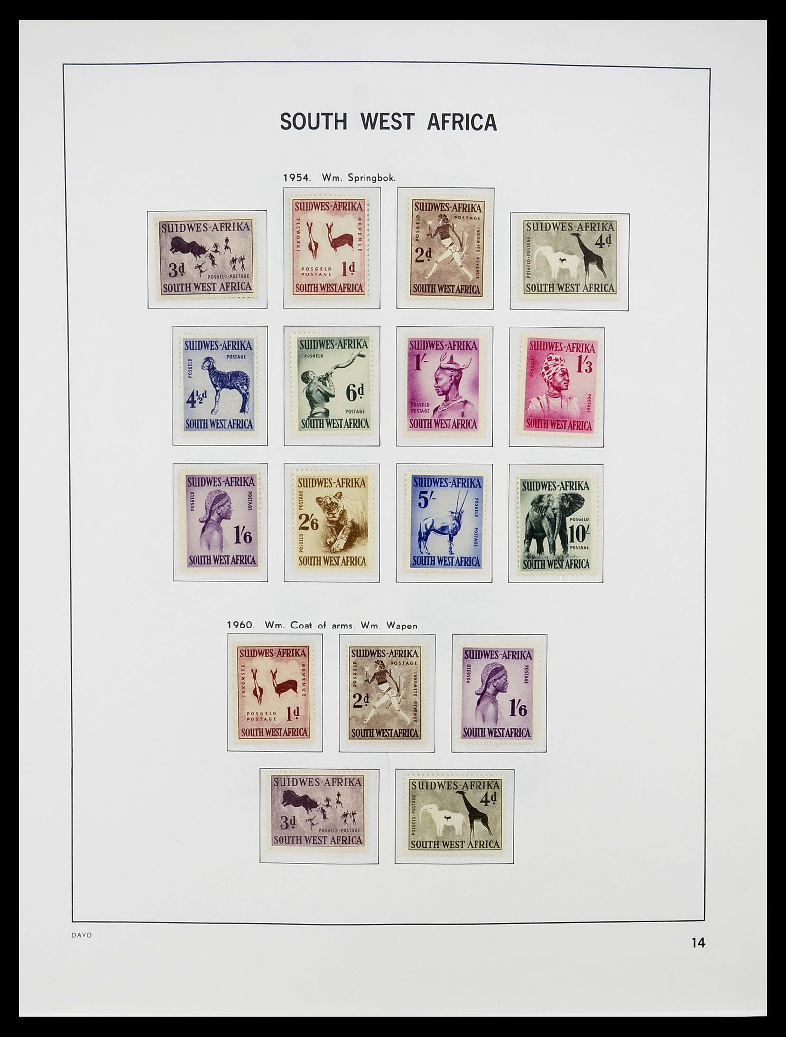 34702 002 - Postzegelverzameling 34702 Zuidwest Afrika/Namibië 1952-2000.