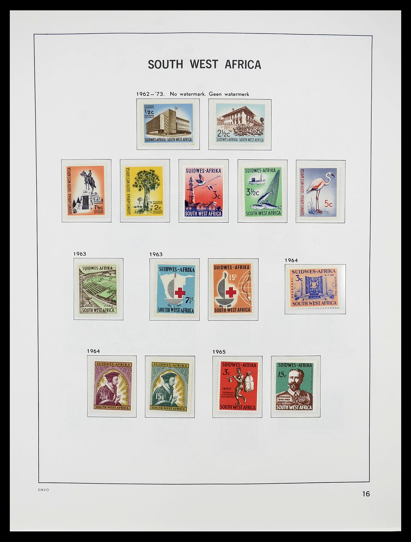 34702 004 - Postzegelverzameling 34702 Zuidwest Afrika/Namibië 1952-2000.