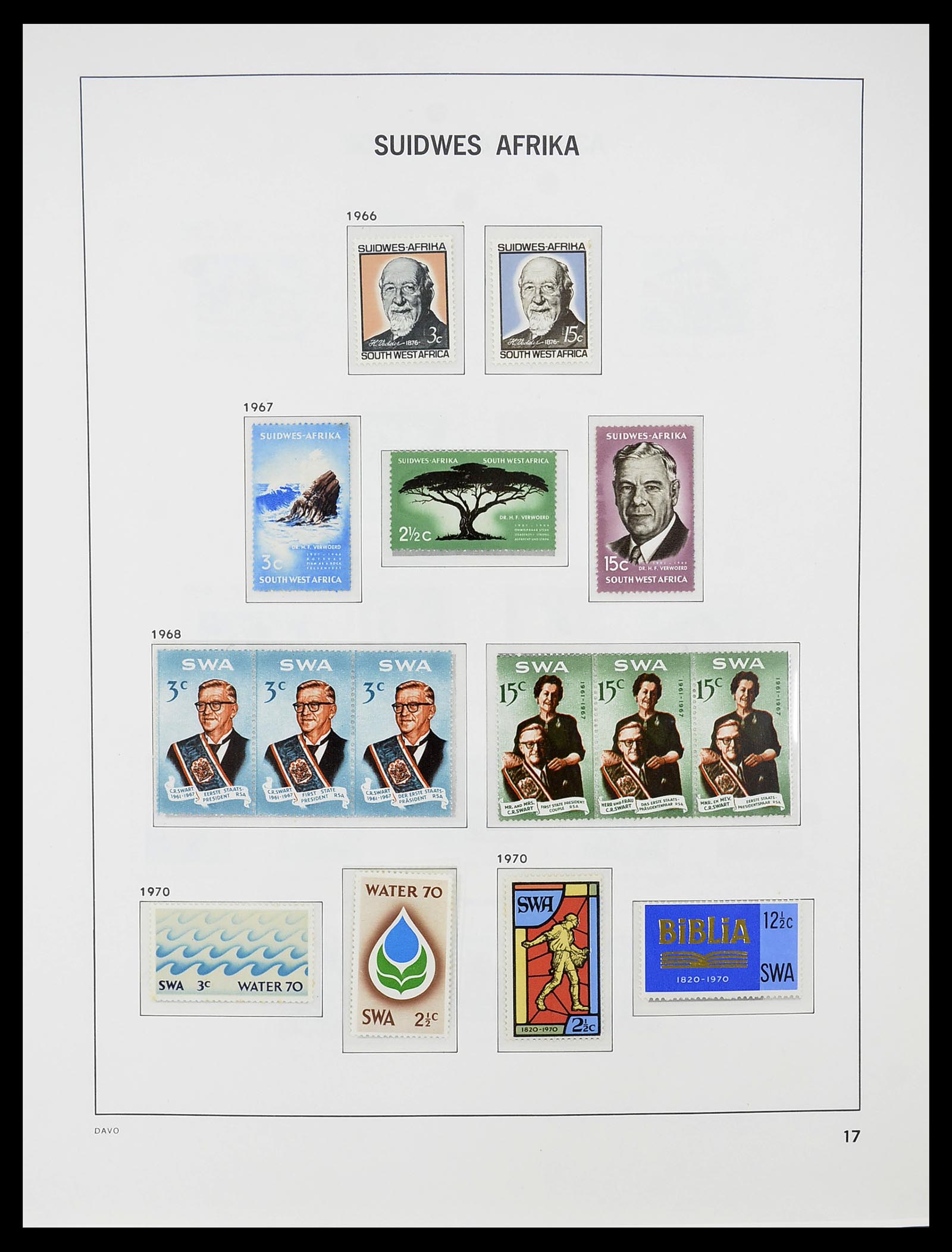 34702 005 - Postzegelverzameling 34702 Zuidwest Afrika/Namibië 1952-2000.
