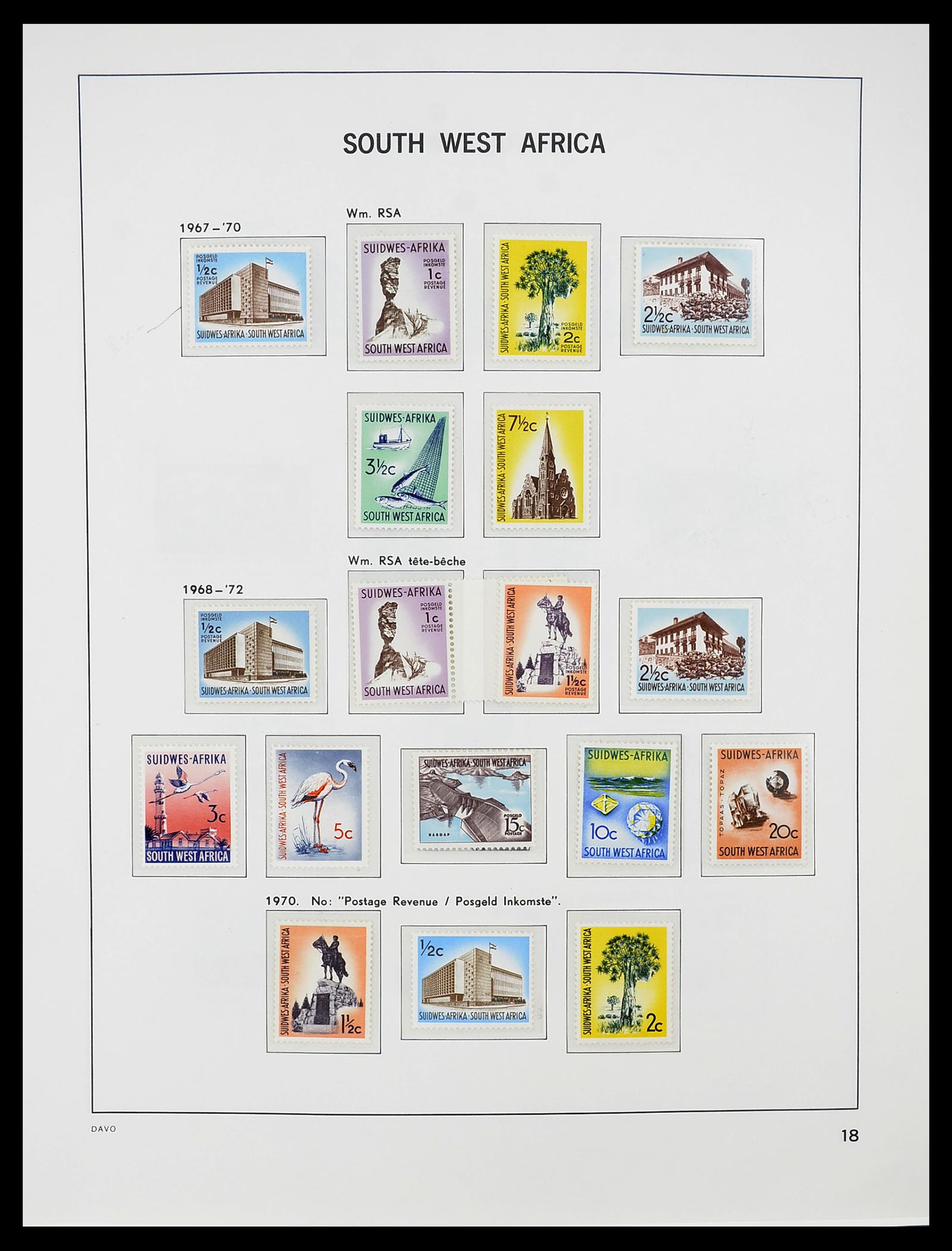 34702 006 - Postzegelverzameling 34702 Zuidwest Afrika/Namibië 1952-2000.